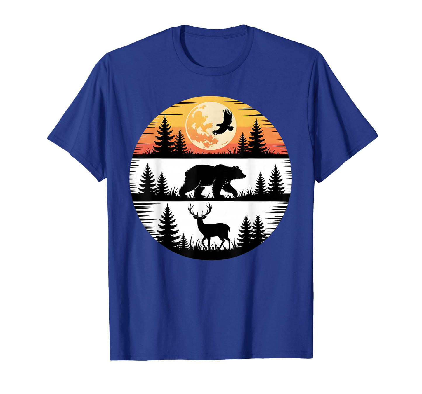 Pine Tree Silhouette Reflection Sunset Wilderness Hiking T-Shirt