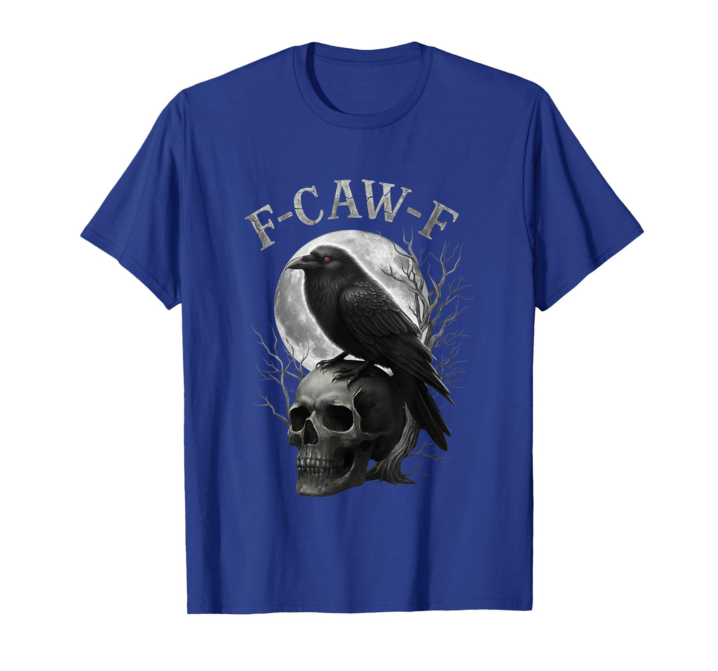 F-CAW-F Black Crow Skeleton Adult Humor Spooky Gothic Bird T-Shirt