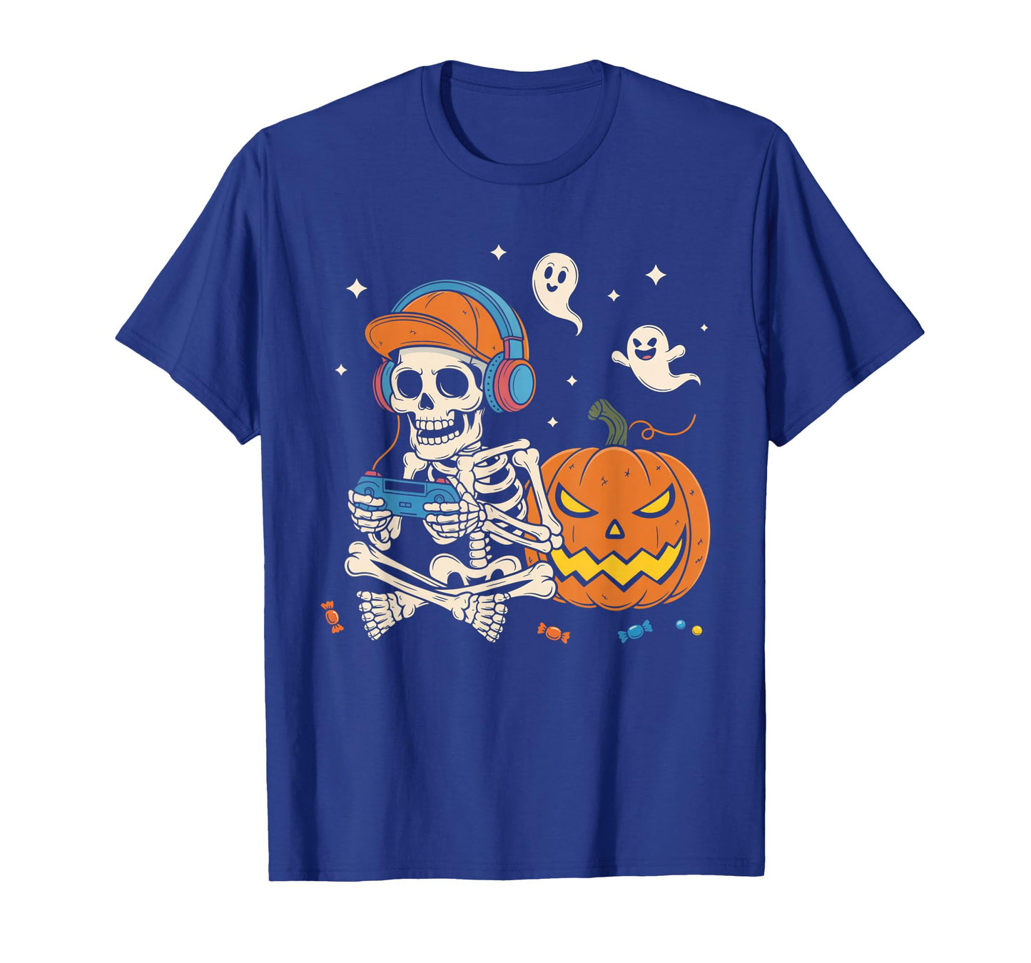 Halloween Shirts Cool Teen Boy Skeleton Gaming Men Halloween T-Shirt