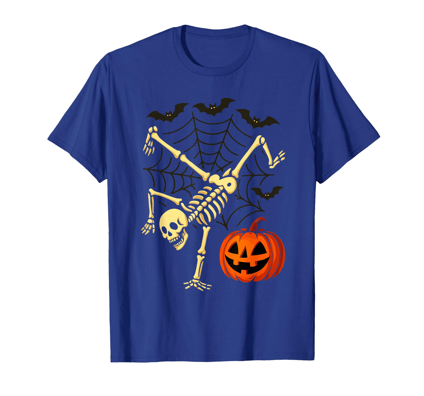 Skeleton Gymnastics Funny Halloween Costume Gymnast Pumpkin T-Shirt