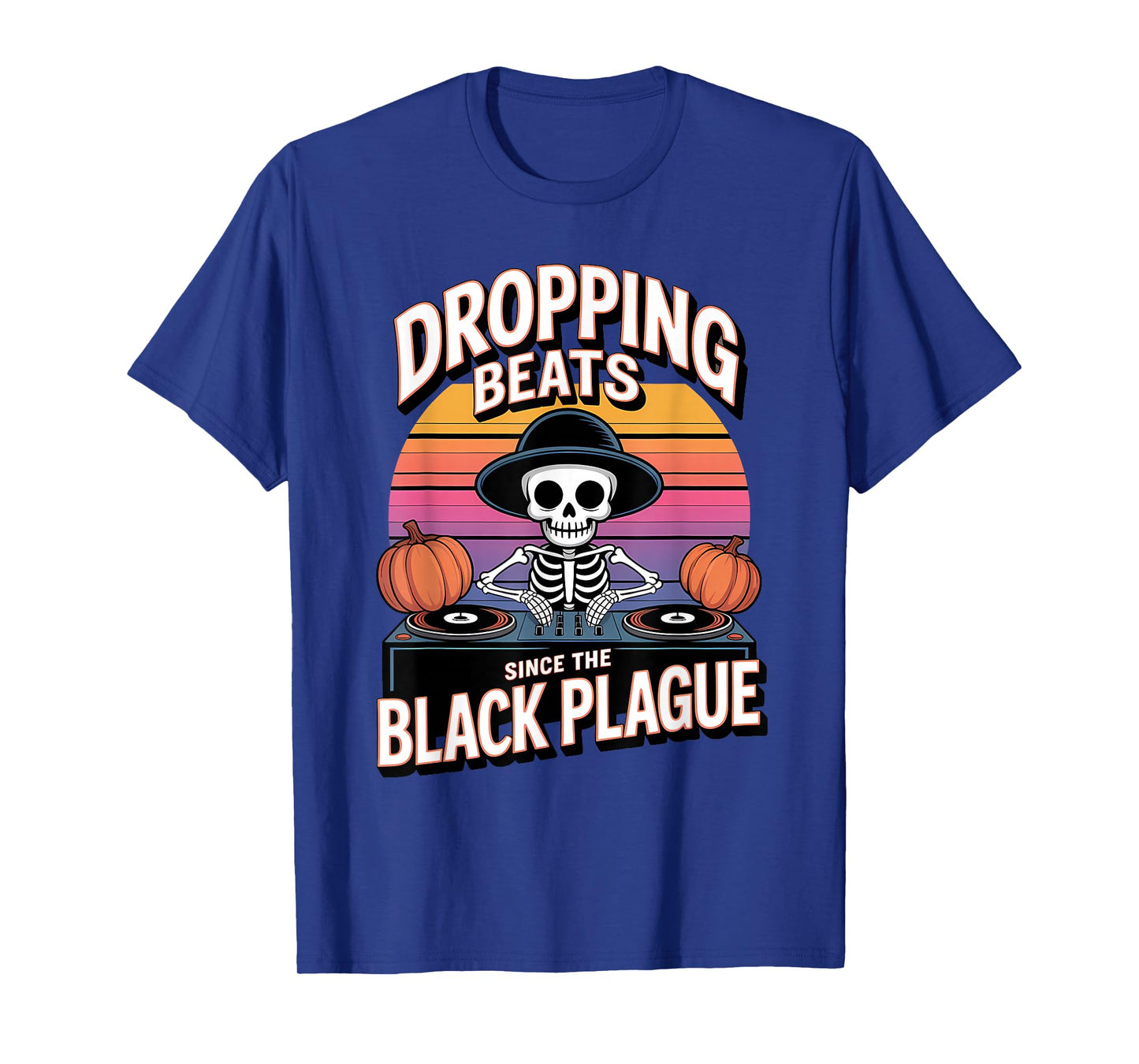 Skeleton DJ Halloween Funny Spooky Music T-Shirt