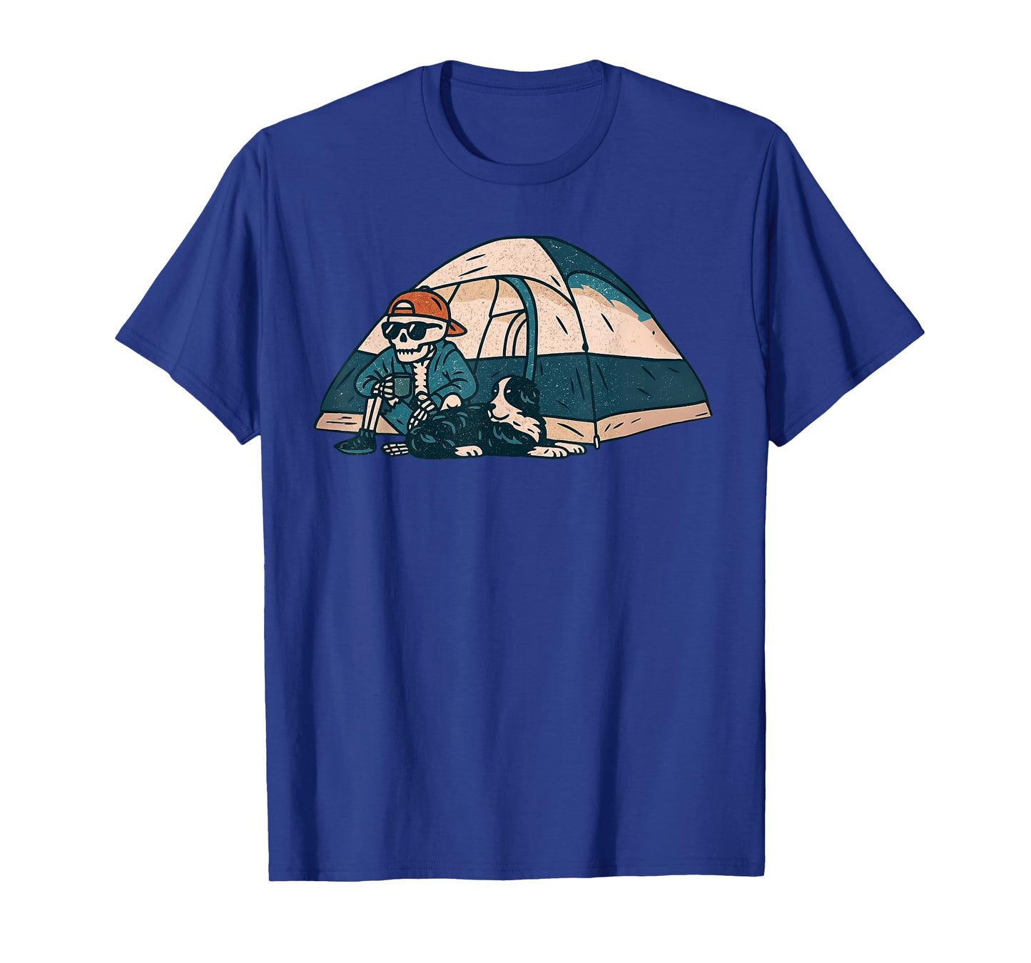 Vintage Halloween Skeleton Camping Funny Spooky Costume T-Shirt
