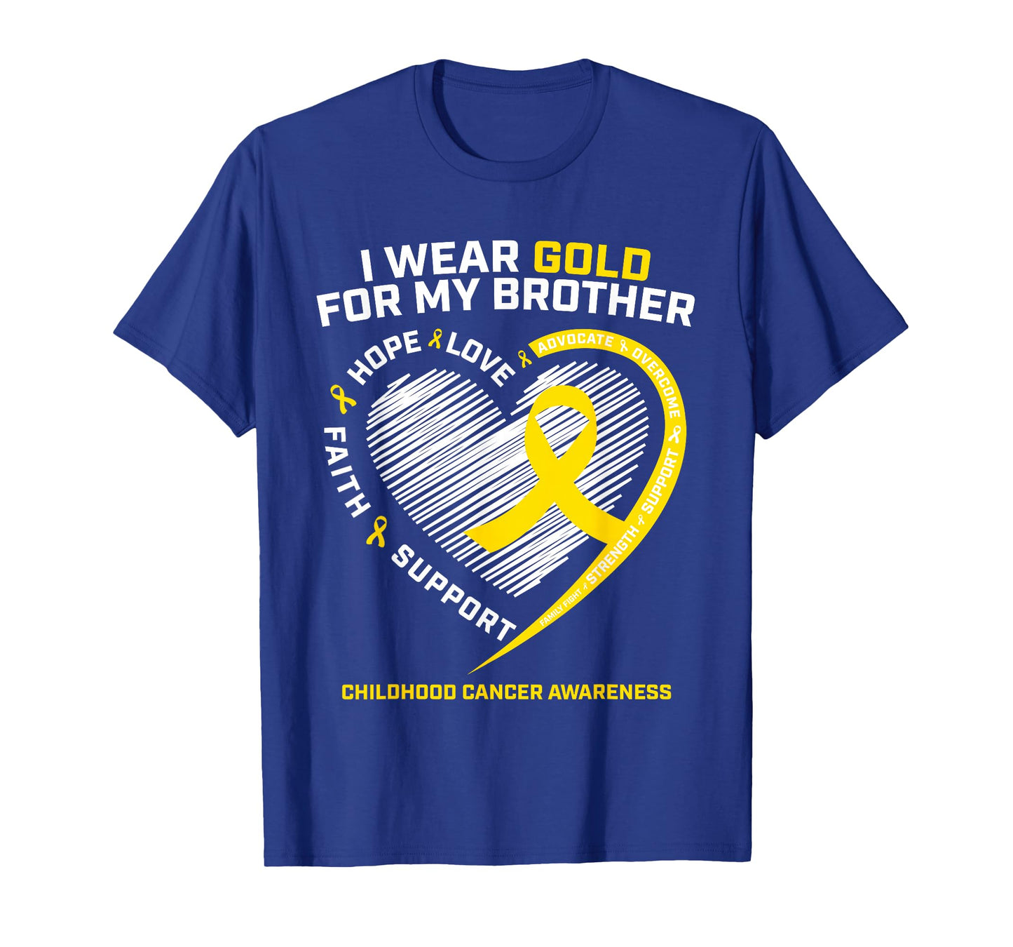 Kids I Wear Gold For My Brother Childhood Cancer Awareness T-Shirt