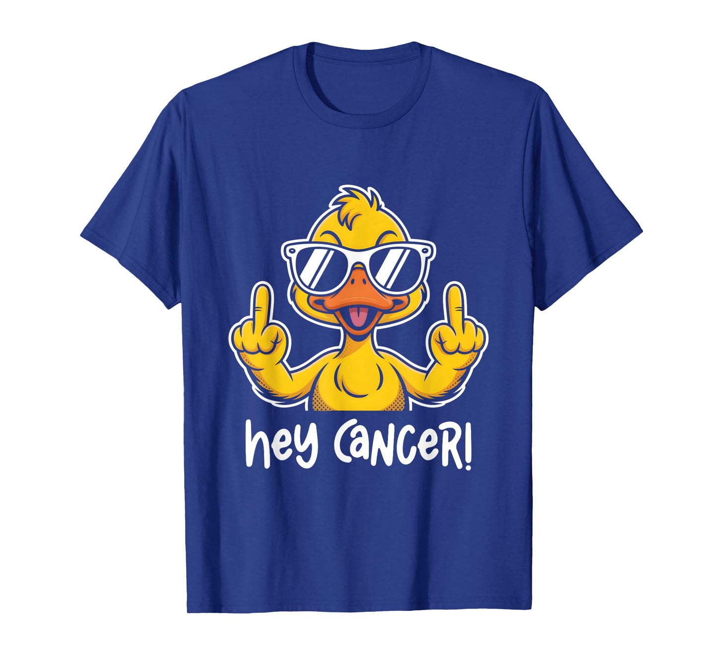 Hey Cancer F U Sunglasses Duck Flipping The Bird F ck Cancer T-Shirt