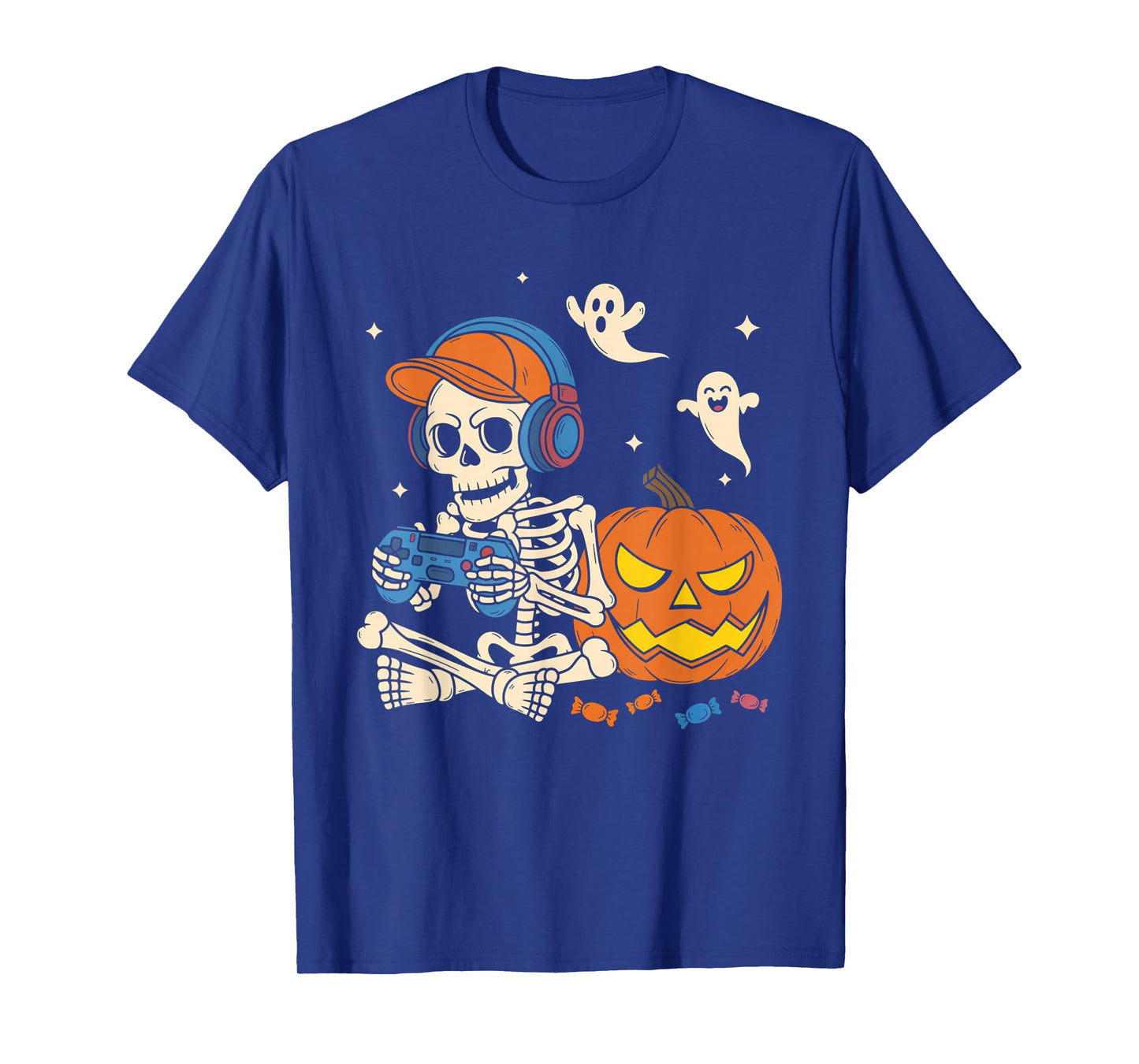 Halloween Shirts Cool Teen Boy Skeleton Gaming Men Halloween T-Shirt