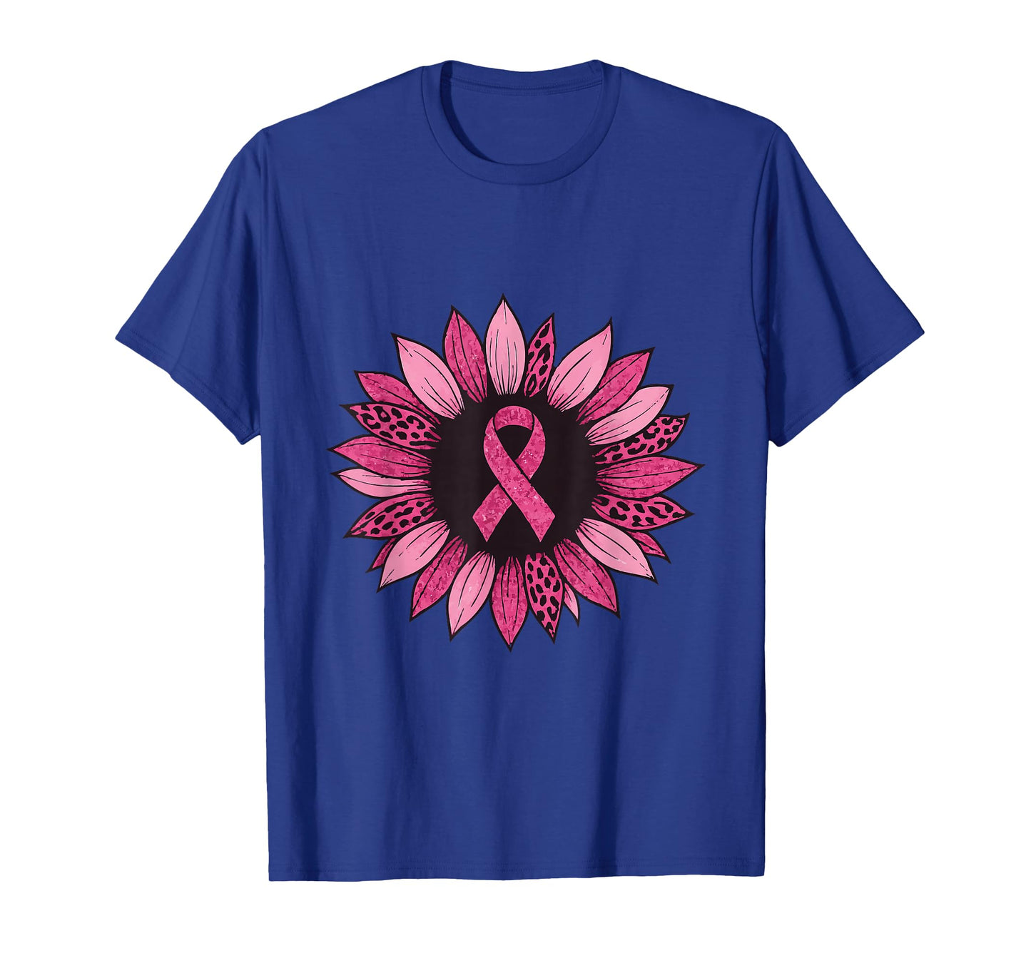 Pink Sunflower Breast Cancer Awareness Ribbon Fighter T-Shirt
