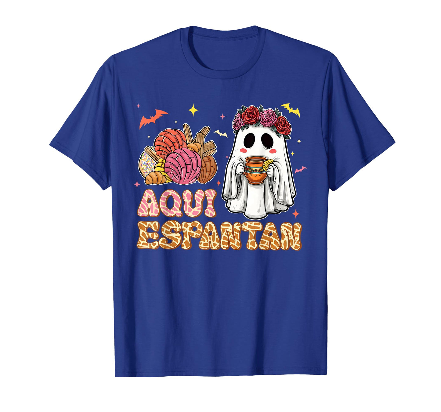 Aqui Espantan Spooky Conchas Espooky Mexican Ghost Halloween T-Shirt