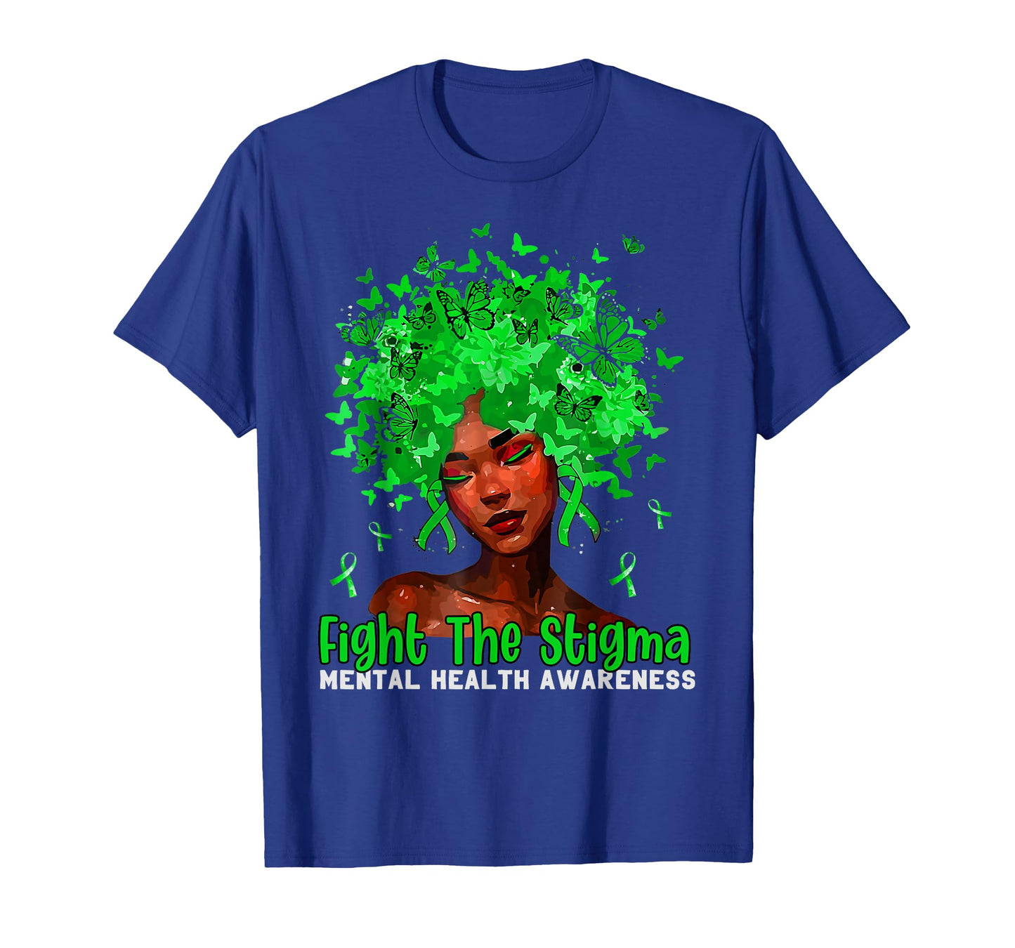Mental Health Matters Fight The Stigma Afro African American T-Shirt