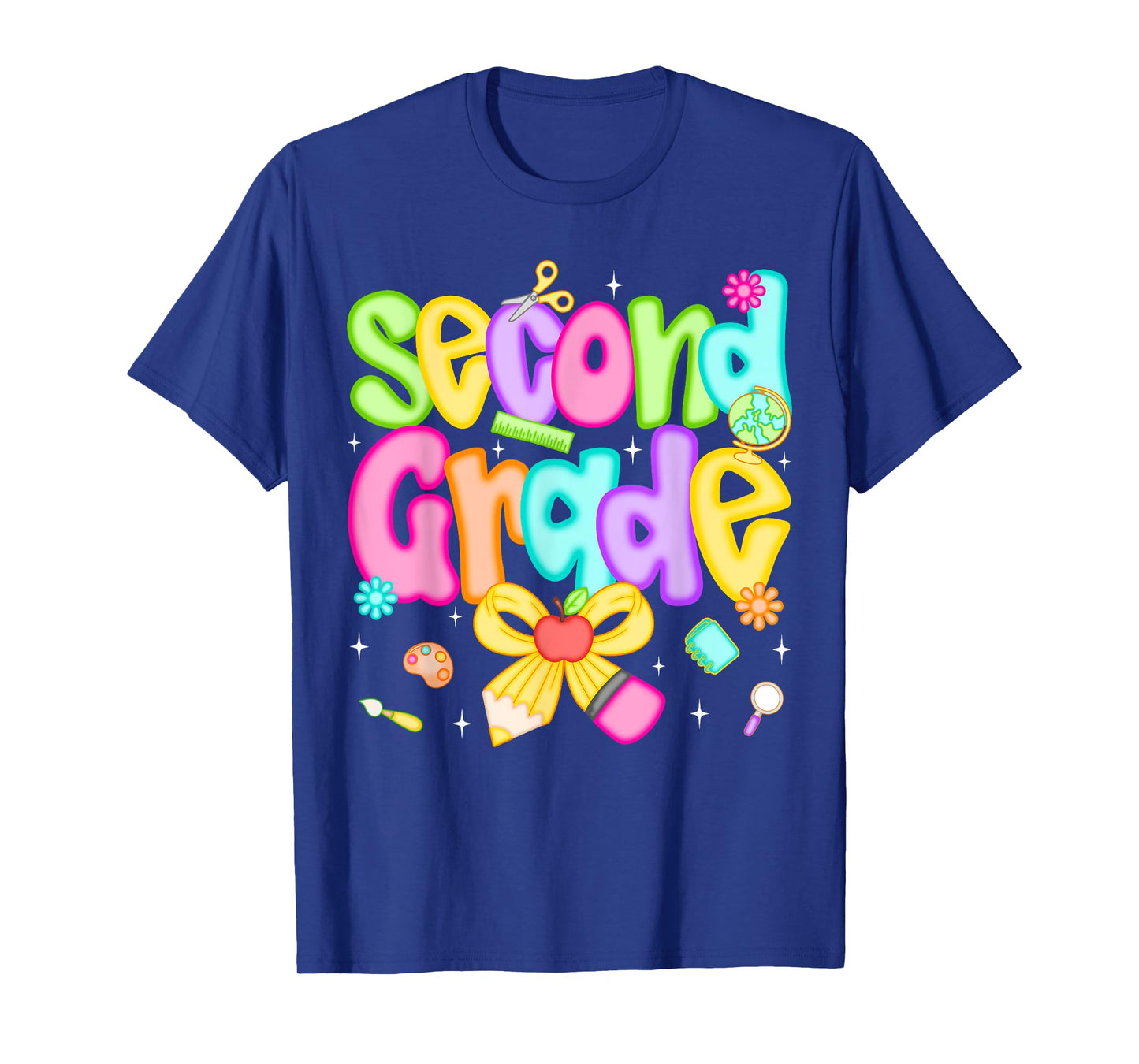 Preppy Second Grade Back To School 2nd Grade Teacher Girls T-Shirt