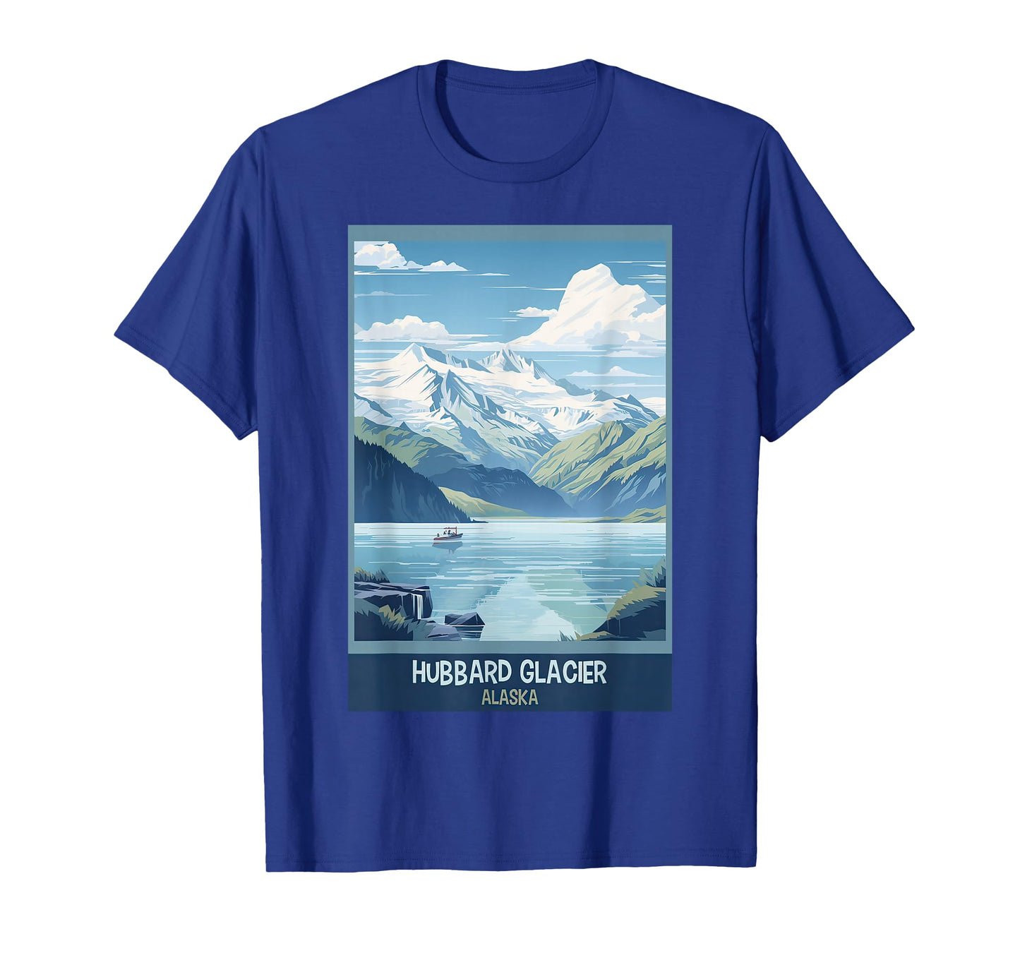 Hubbard Glacier, Alaska Retro Travel Poster Graphic T-Shirt