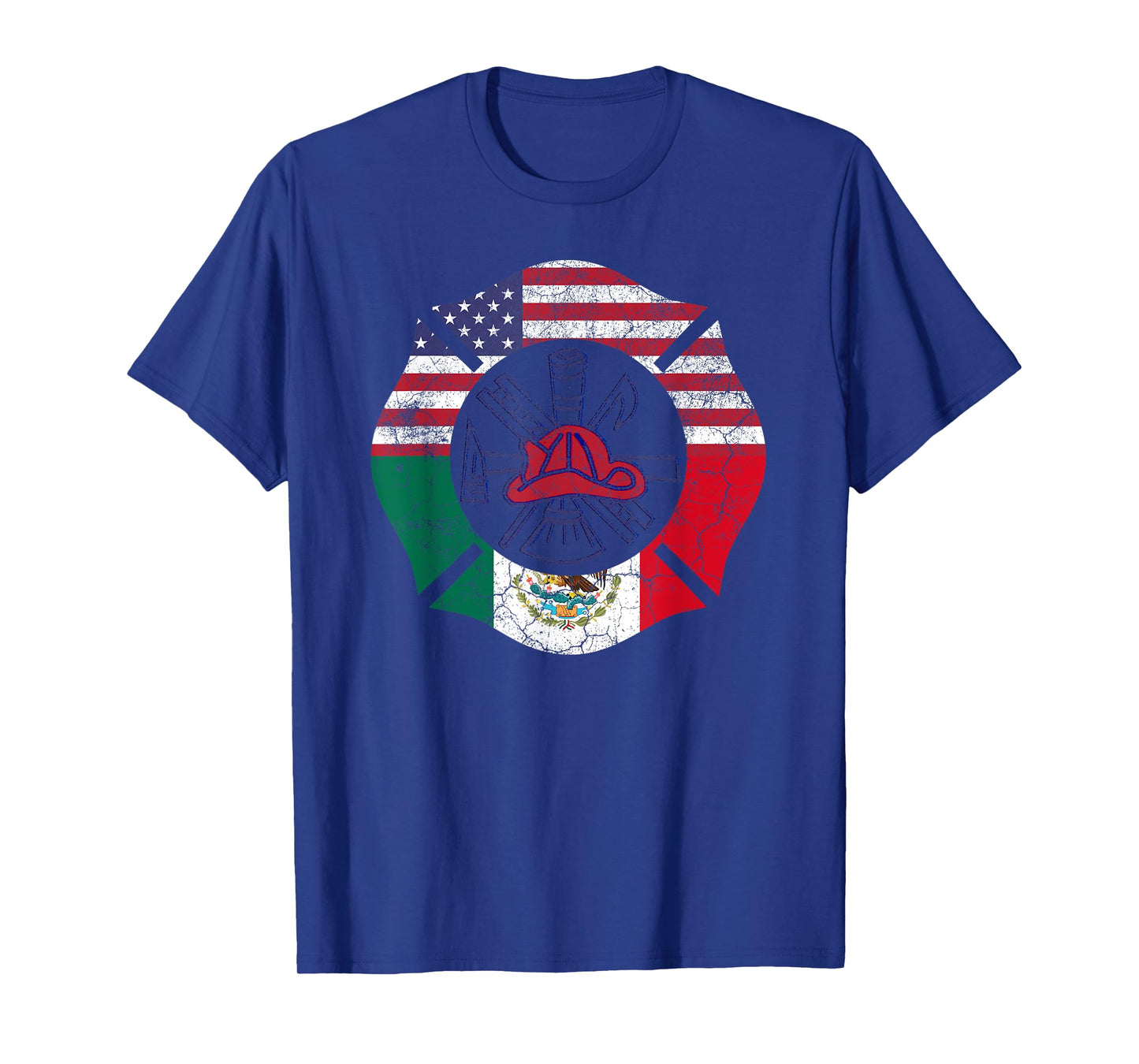Cinco De Mayo Shirt Firefighter Mexican American Flag Gift Women Men T-Shirt