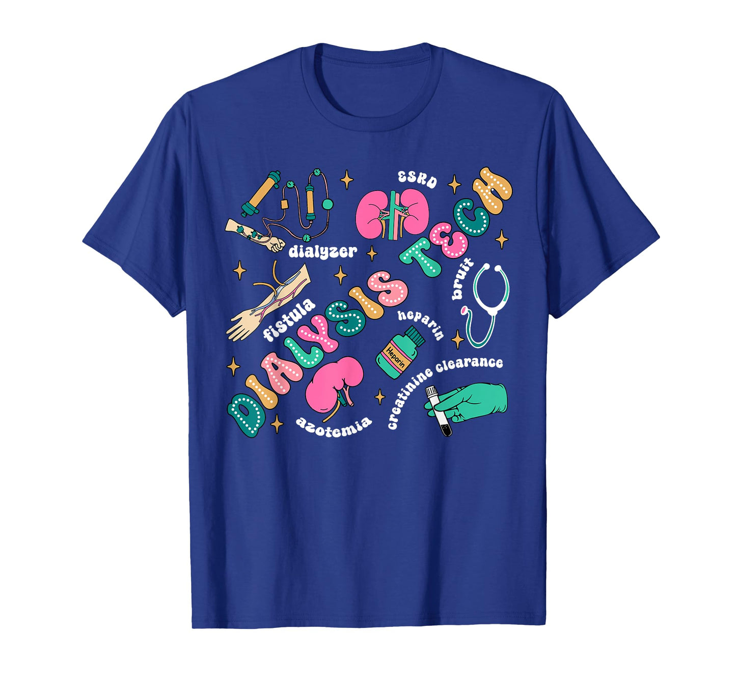 Dialysis Tech Nurse Retro Kidney Crew Tech Nephrology Nurse T-Shirt