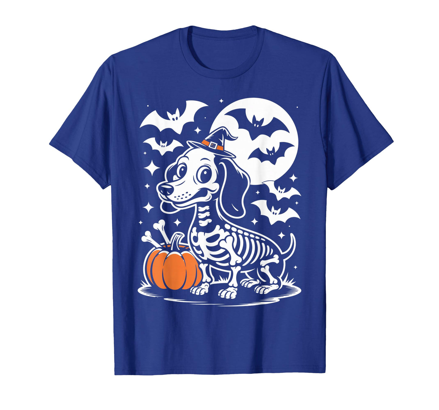 Funny Halloween Dog Skeleton Spooky Puppy Bones Design T-Shirt