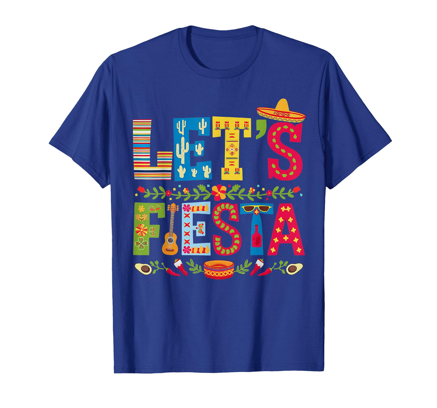 Lets Fiesta Cinco De Mayo Mexican Party Guitar 2025 T-Shirt