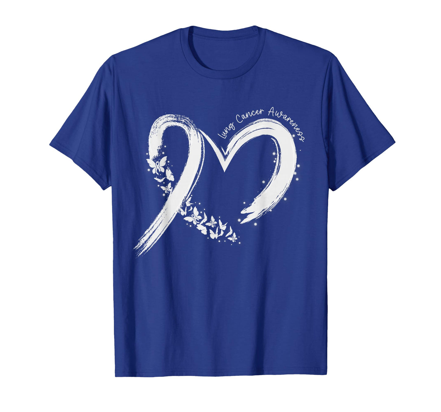 Support Lung Cancer Awareness Heart White Ribbon Women Girls T-Shirt