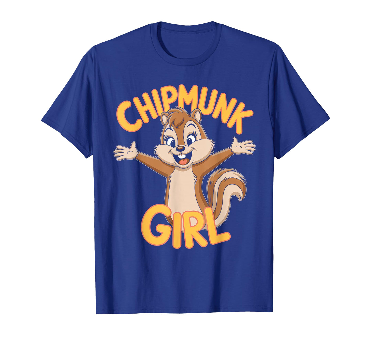 Chipmunk Girl Cute Funny Kids Cartoon Animal Nature Lover T-Shirt