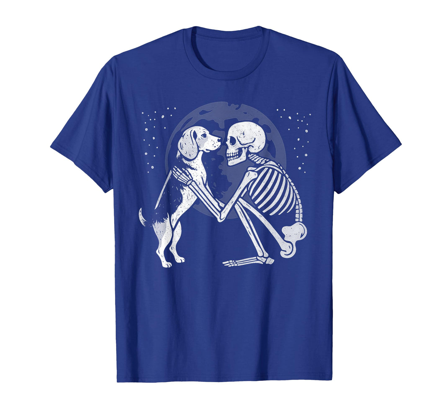 Beagle Skeleton Moon Halloween Dog Lover T-Shirt