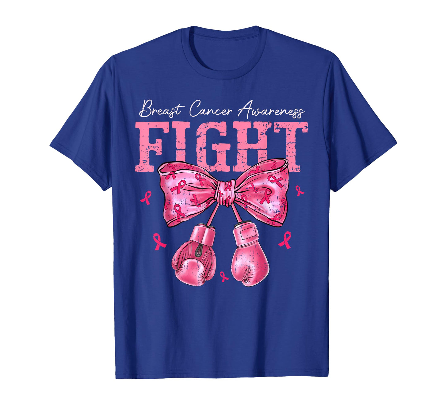 Fight Breast Cancer Awareness Shirts Women Bow Pink Ribbon T-Shirt
