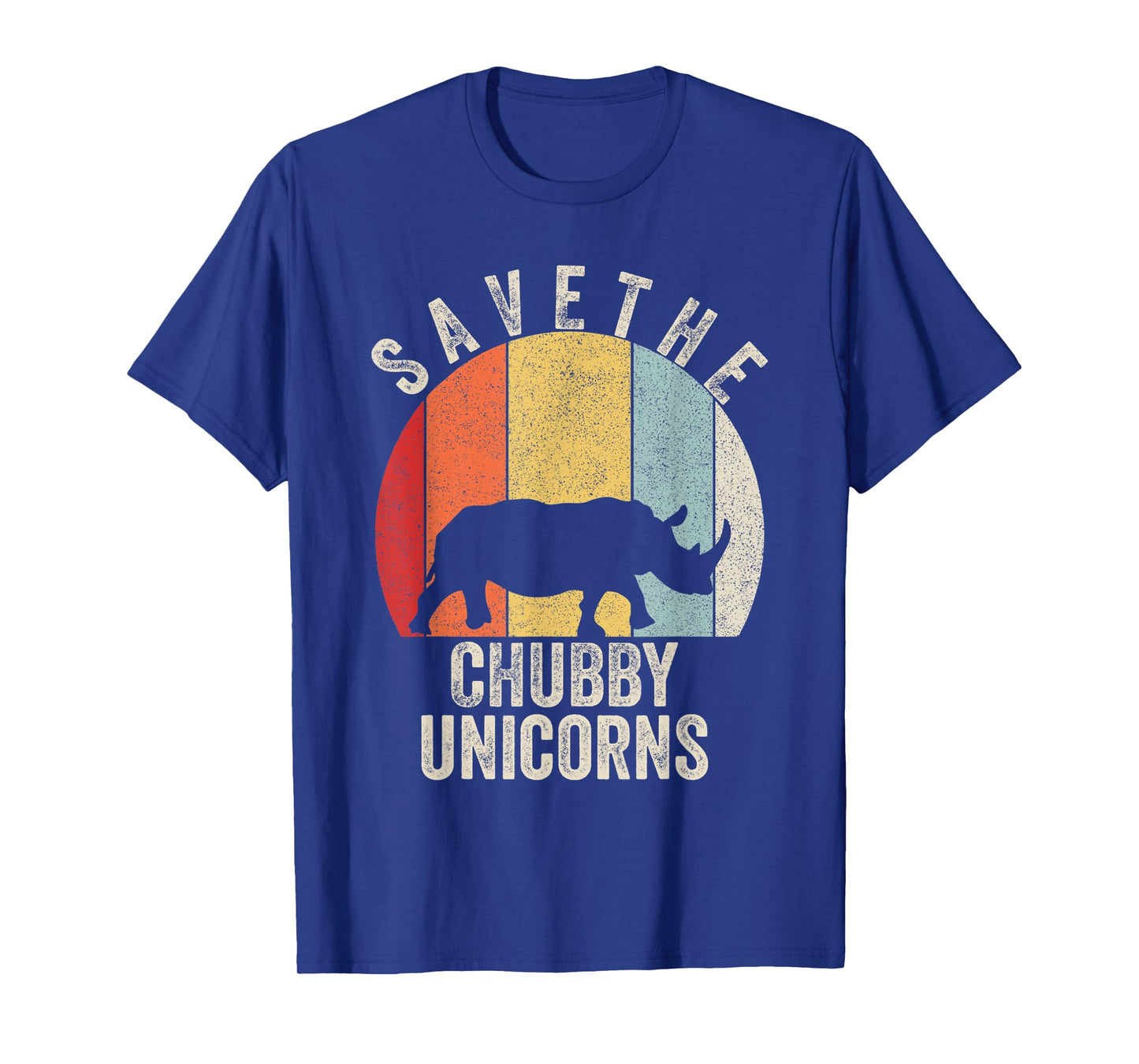 Retro Save The Chubby Unicorn Shirt Gift Funny Animal Rhino T-Shirt