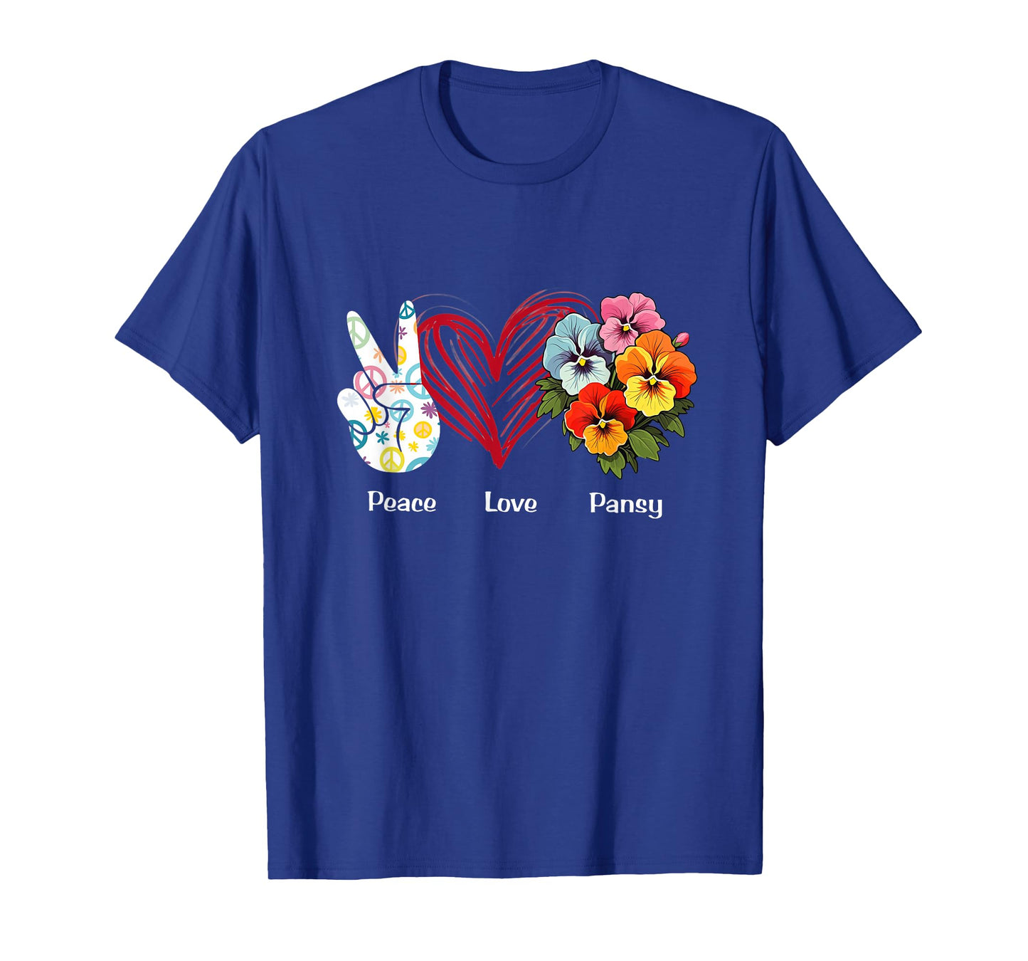 Peace Love Pansy Flower Hippie Pansy Lover T-Shirt