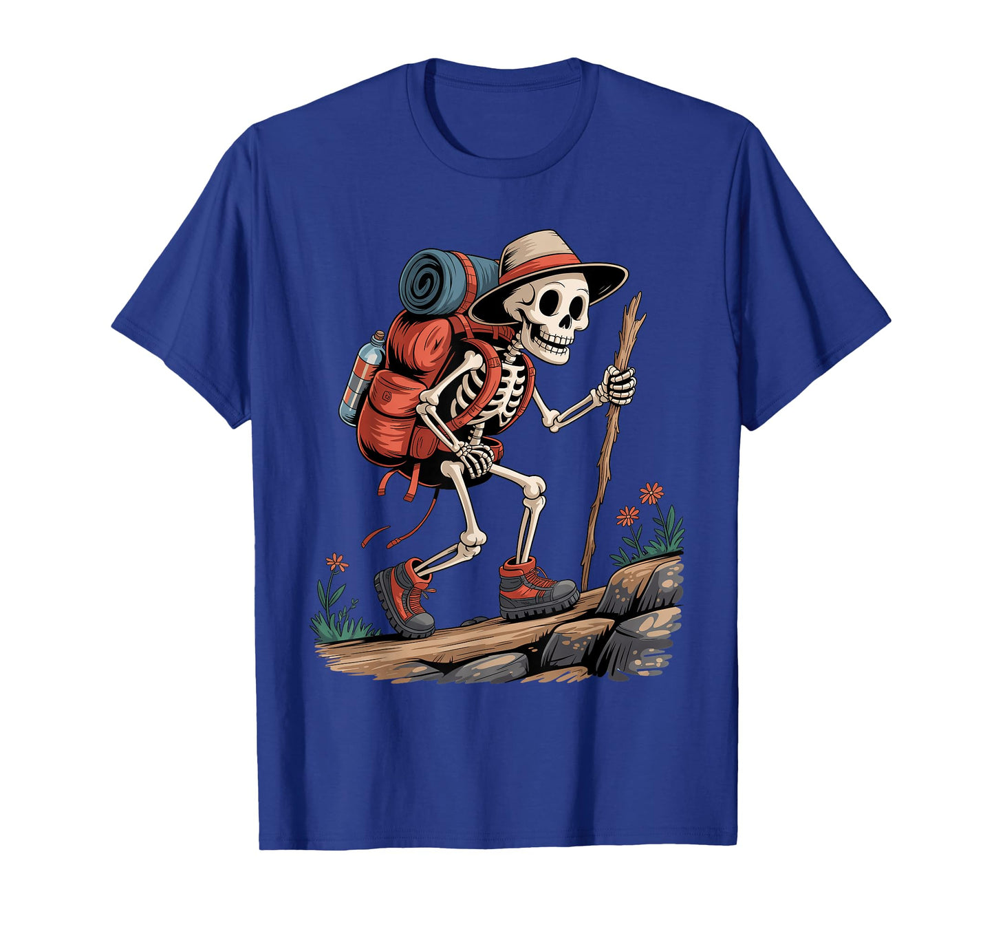 Skeleton Hiking Funny Halloween Trick or Treat Toddler Kids T-Shirt