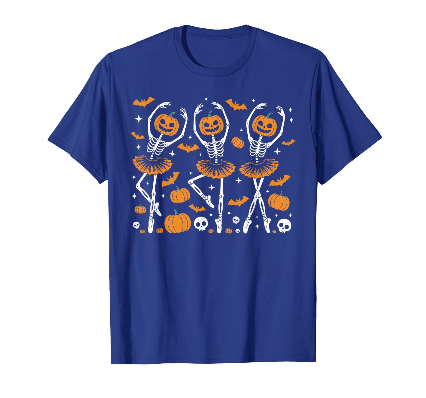 Ballet Pumpkin Skeleton Scary Halloween Men Women Girl T-Shirt