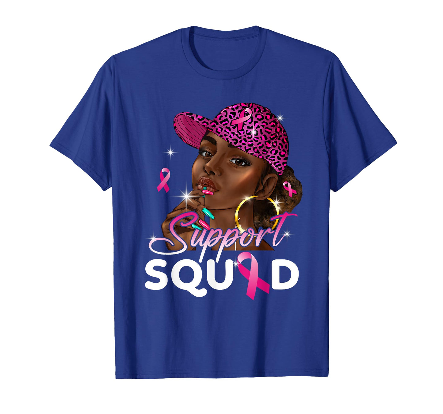 Black Girl Black Woman Breast Cancer Awareness Pink Ribbon T-Shirt