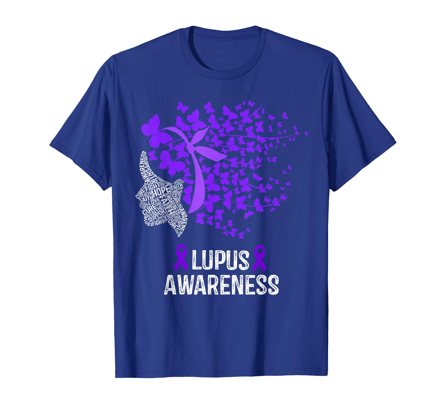 Lupus Awareness Shirt Lupus Purple Butterflies T-Shirt