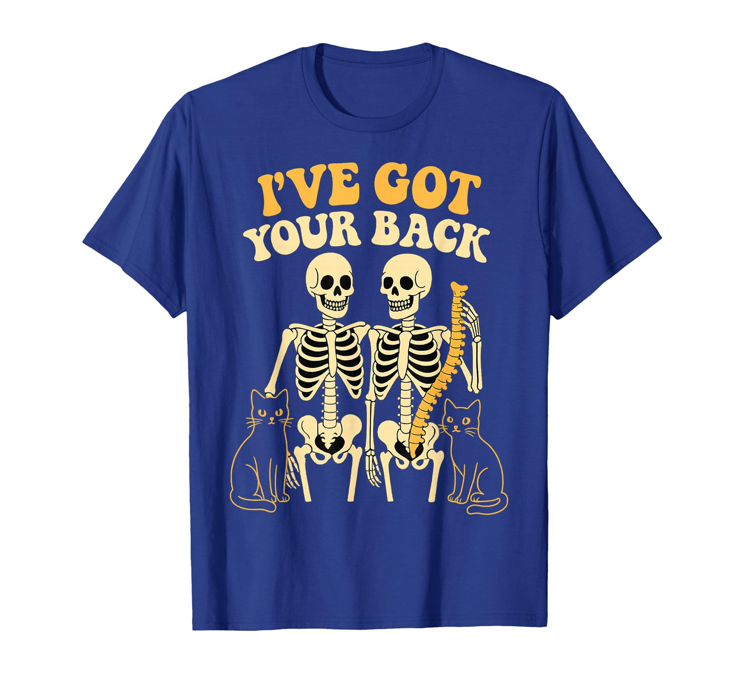 Skeletons with Cats I've Got Your Back Design for Pet Lovers T-Shirt