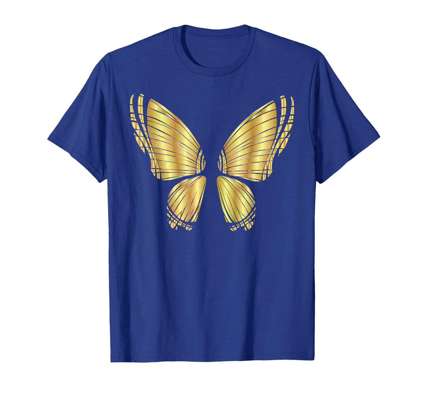Metallic Gold Butterfly Garden Flying T-shirt T-Shirt