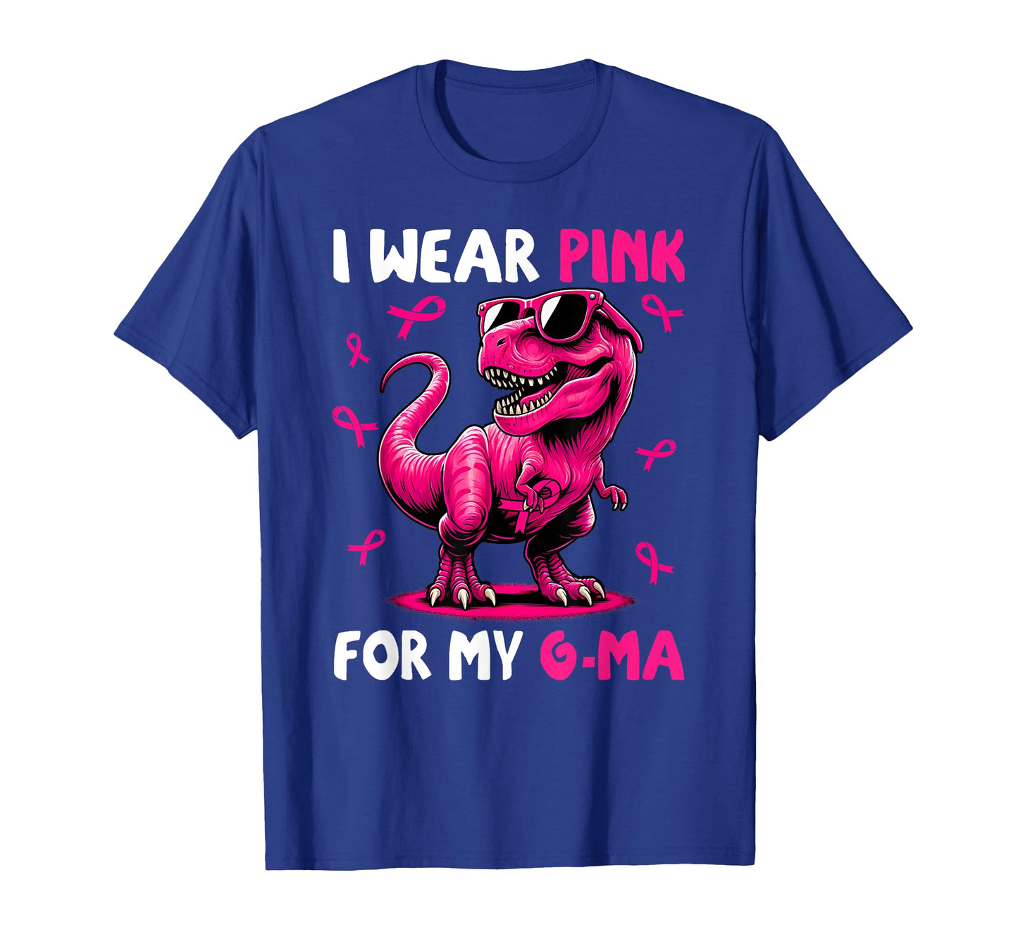 I Wear Pink For My G-ma T-rex Dinosaur Breast Cancer T-Shirt