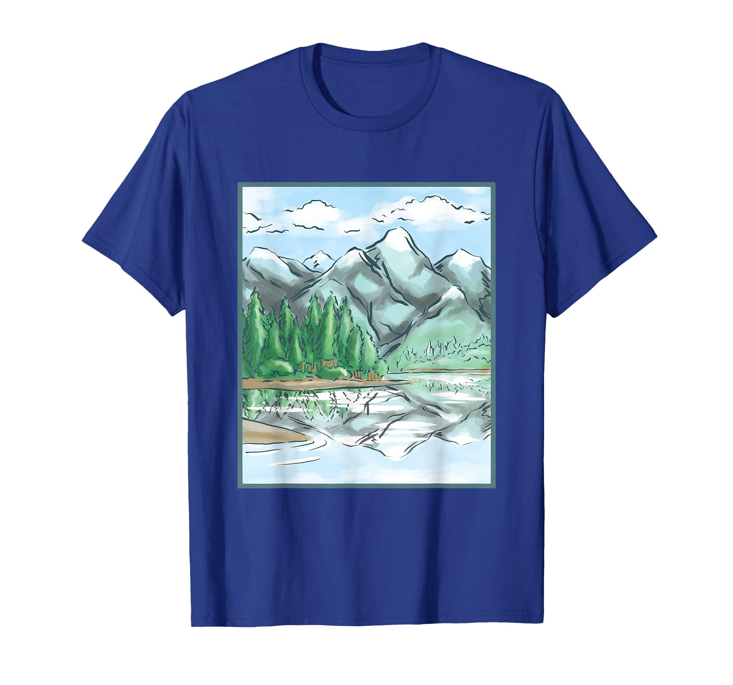 Nature Forest Lake Mountain Landscape T-Shirt