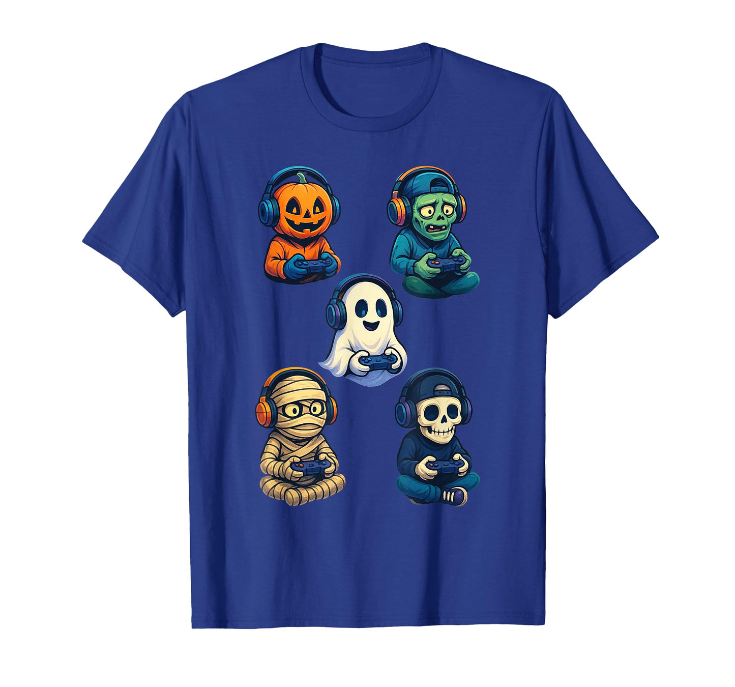 Halloween Ghost Skeleton Gamer Funny Video Gaming Lovers T-Shirt