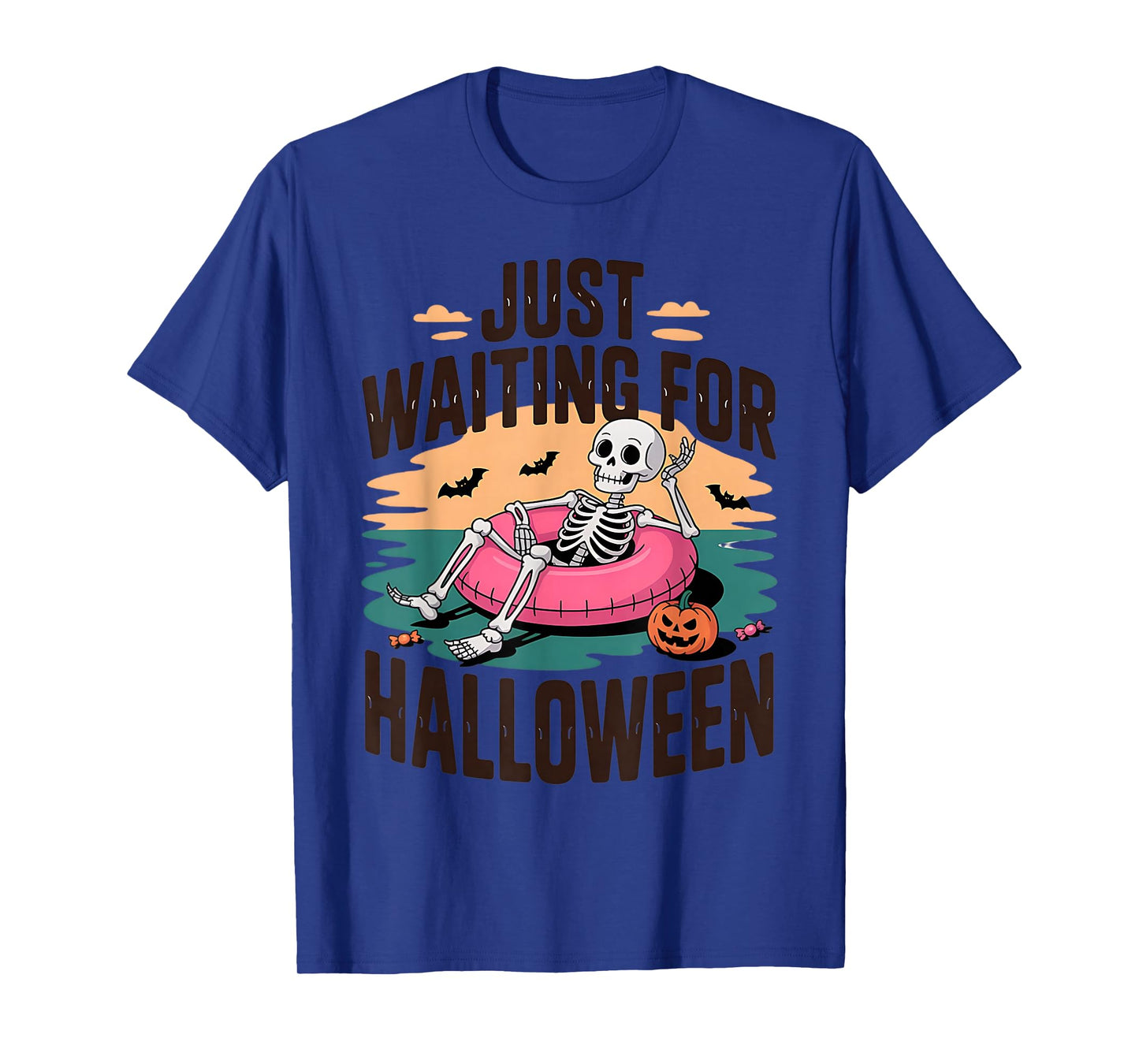 Just Waiting for Halloween Skeleton Fun T-Shirt