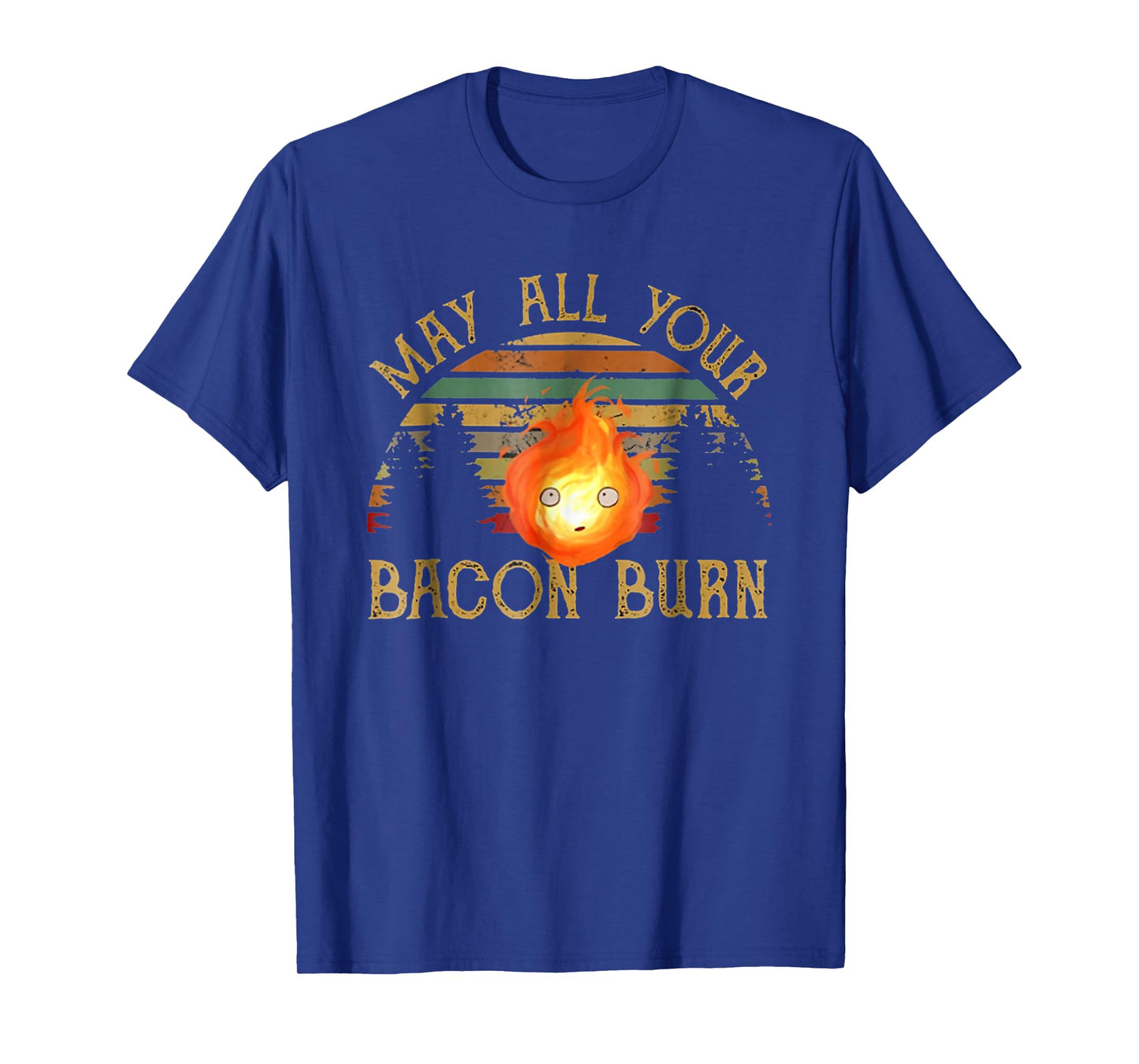 Vintage Retro May All Your Bacon Burn BBQ Grunge T-Shirt
