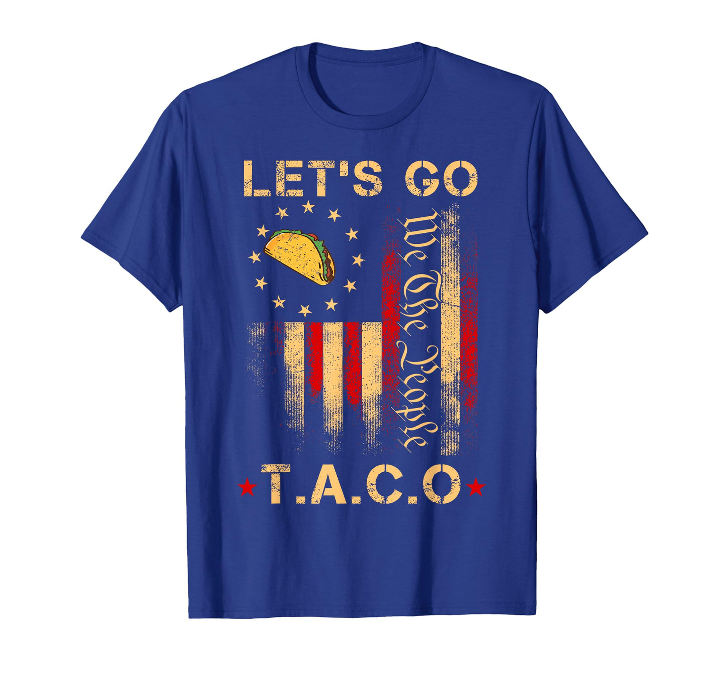 Let's Go Taco Funny 2025 USA Flag T-Shirt