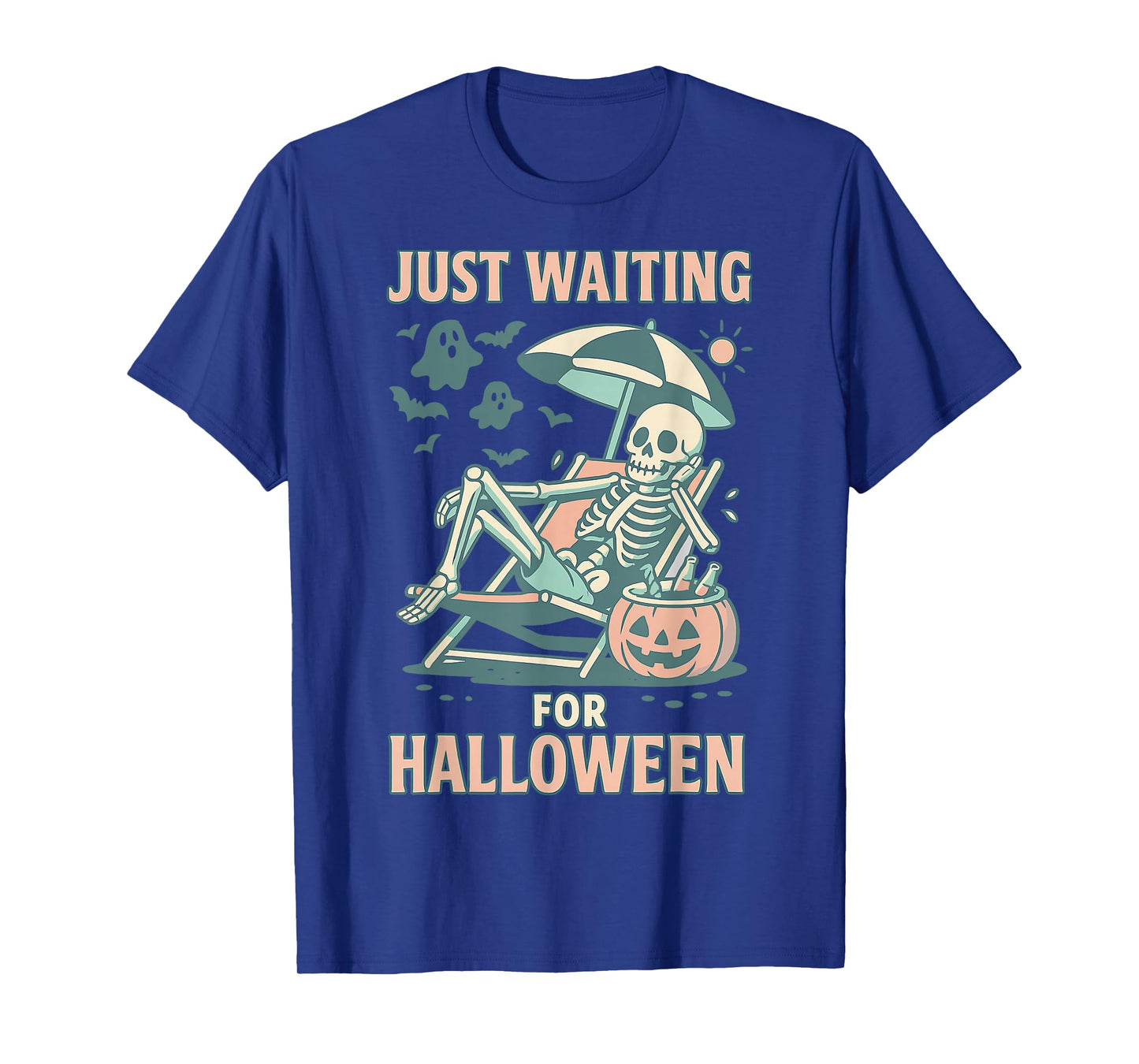 Funny Summerween Skeleton Waiting Halloween Shirt T-Shirt