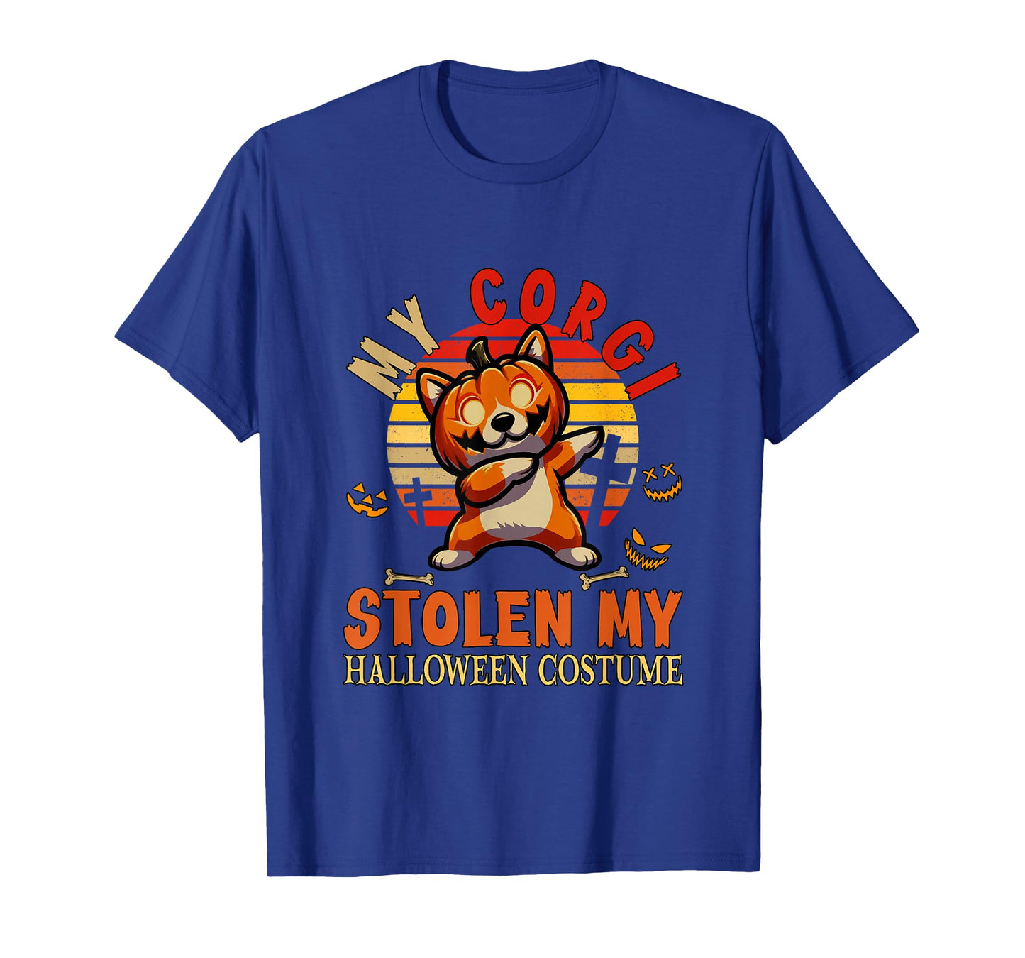 Corgi Stolen My Halloween Costume Dog Carved Pumpkin T-Shirt
