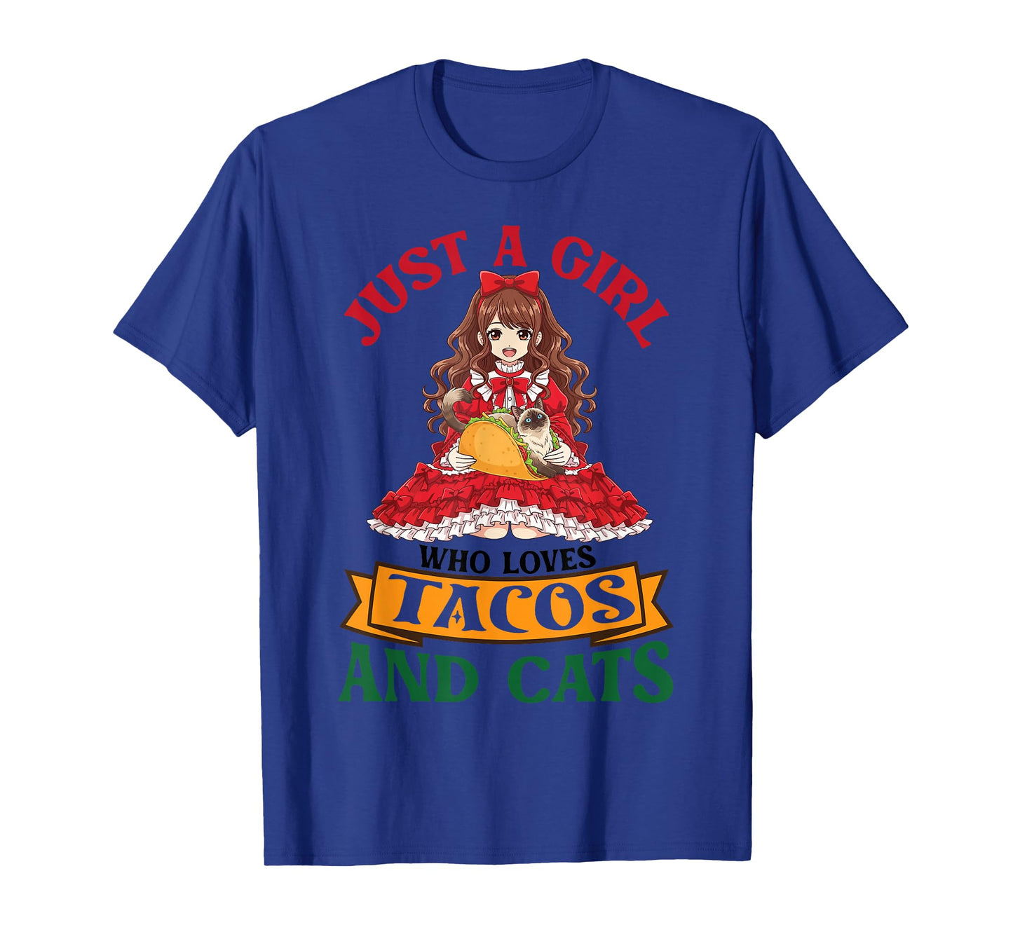 Just A Girl Who Loves Tacos and Balinese Cats Mother Mommy T-Shirt