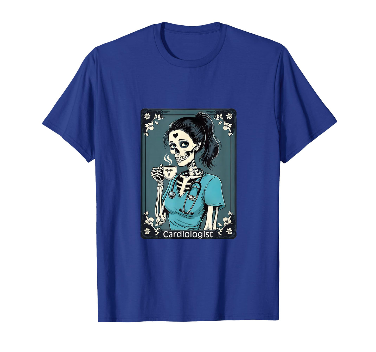 Cardiologist Cardio Nurse Taro Card Funny Skeleton Halloween T-Shirt