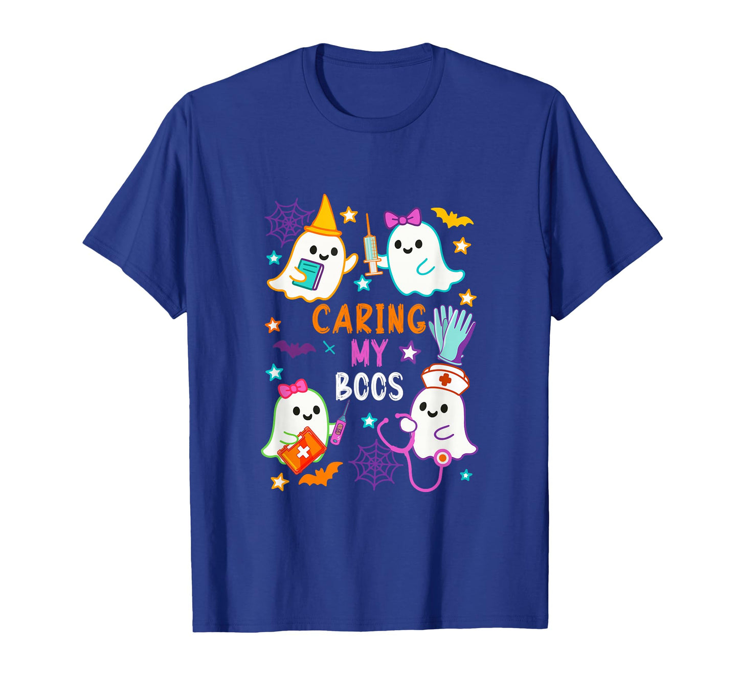 Caring My Boos Group Boo Ghost As Nurse Doctor Halloween T-Shirt