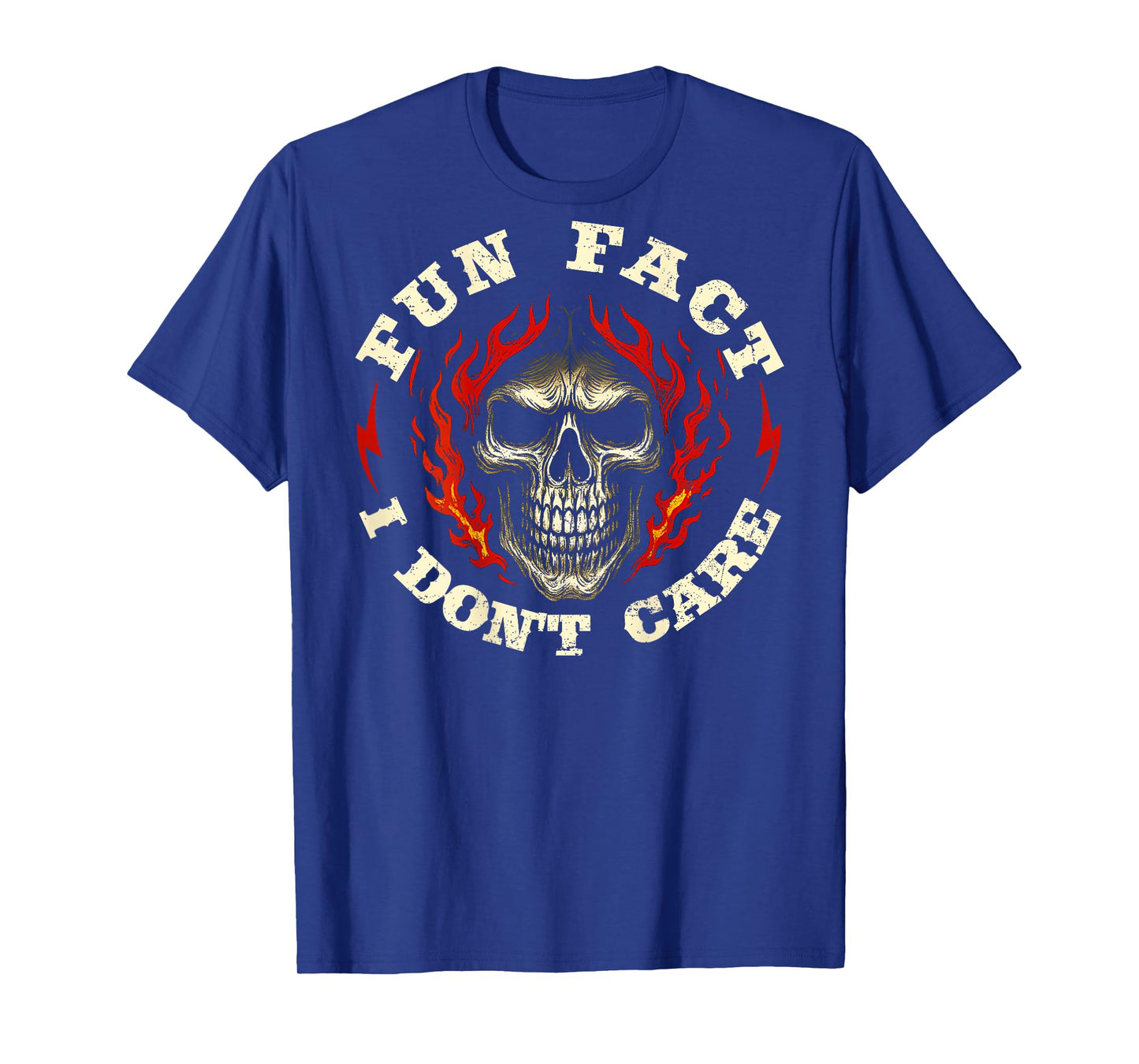 (ON Back) Fun Fact I Don't Care Funny Skeleton Saying Quote T-Shirt