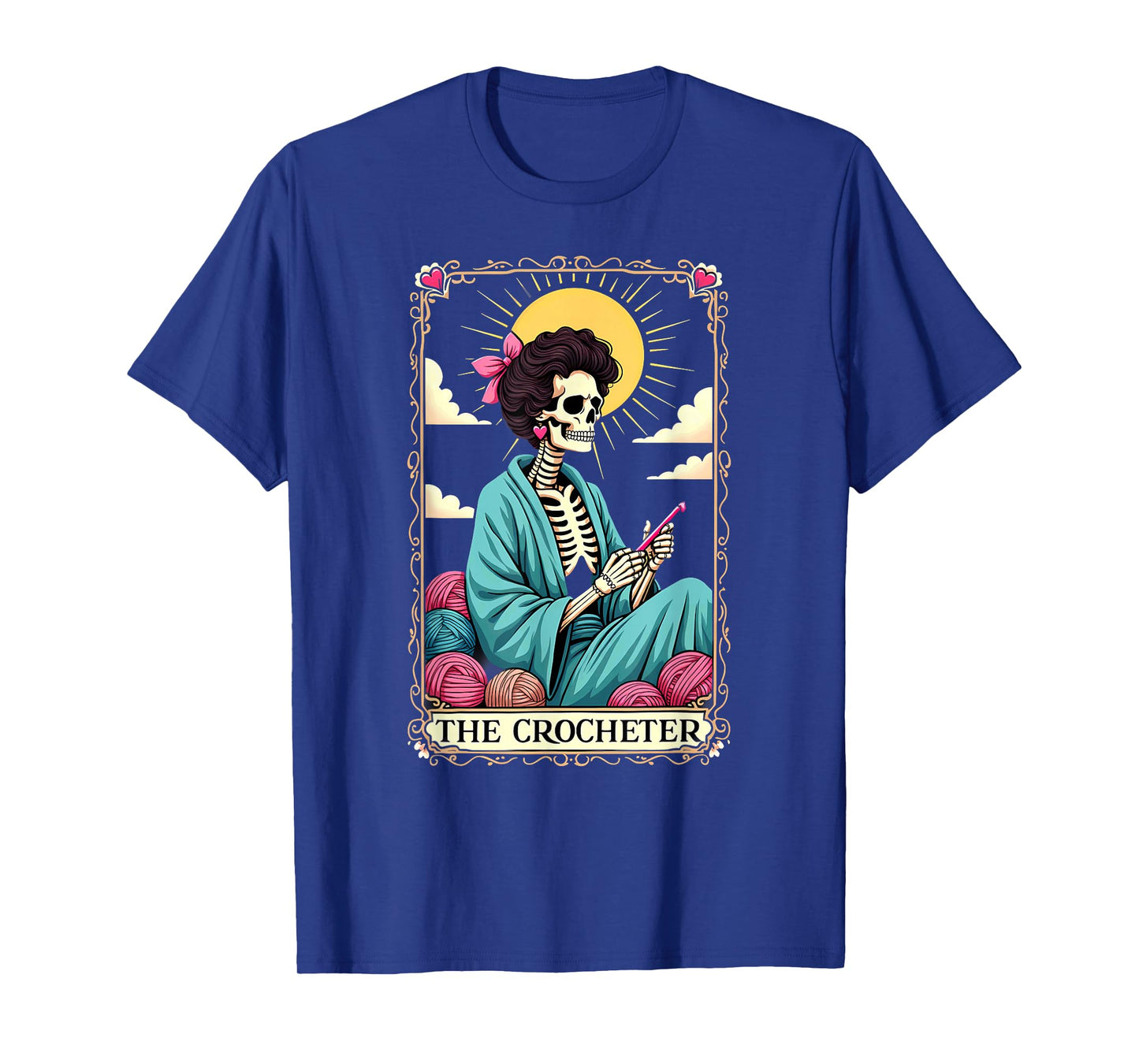 Gothic Tarot Card Knitter Crocheter Skeleton T-Shirt