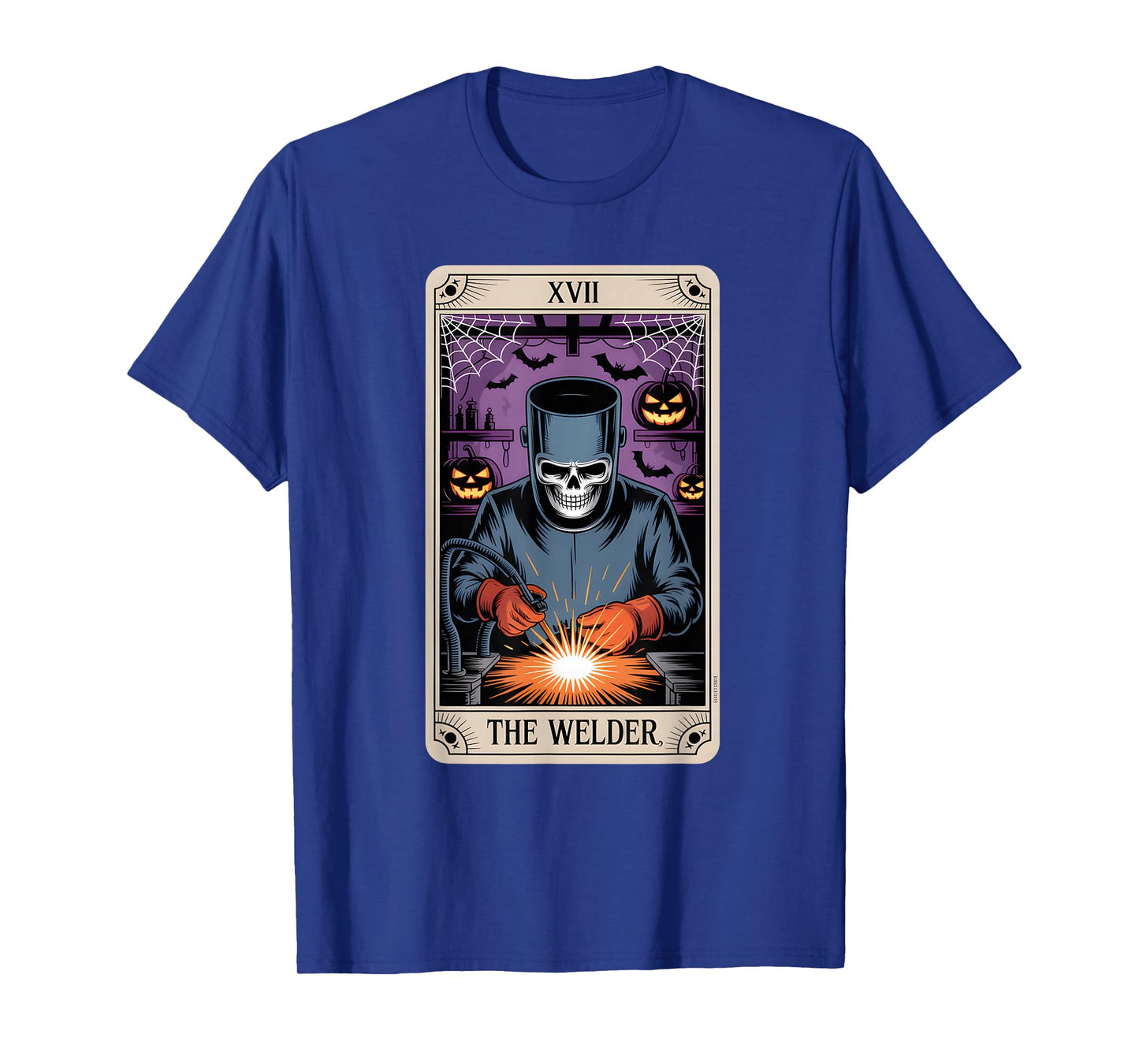 Welder Tarot Card Skeleton Halloween T-Shirt