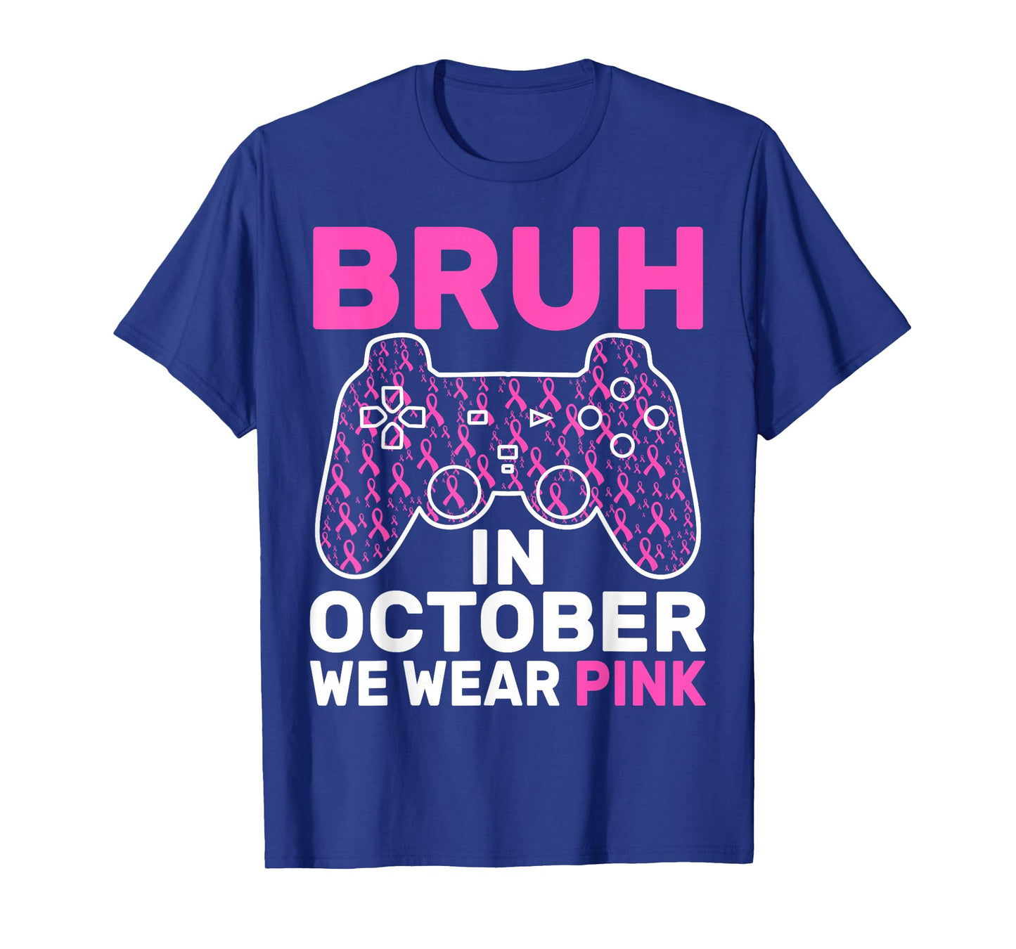 Bruh in October Wear Pink Breast Cancer Awareness Kids Boys T-Shirt