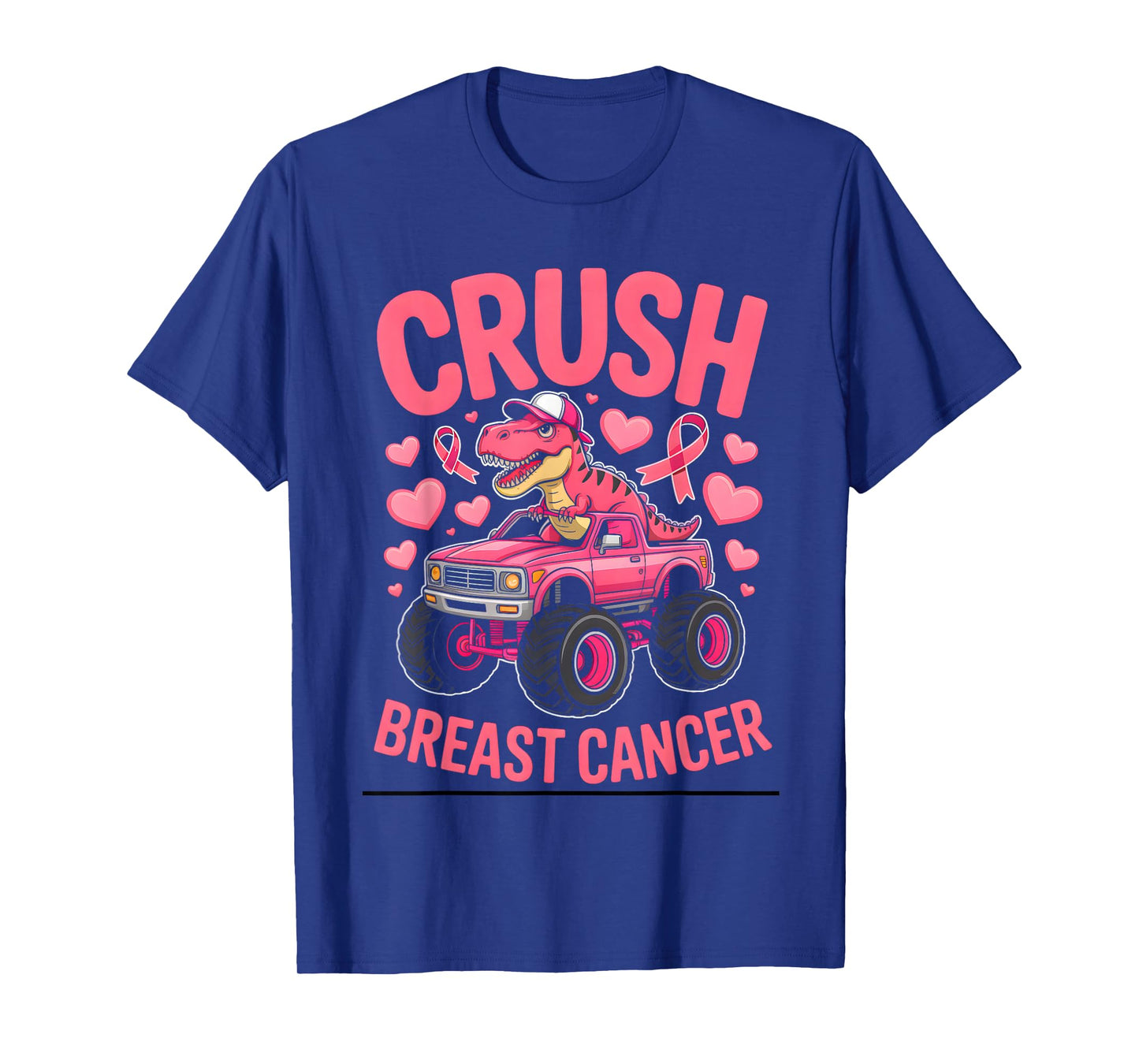 Crush Breast Cancer Awareness Monster Truck Toddler Boy Kids T-Shirt