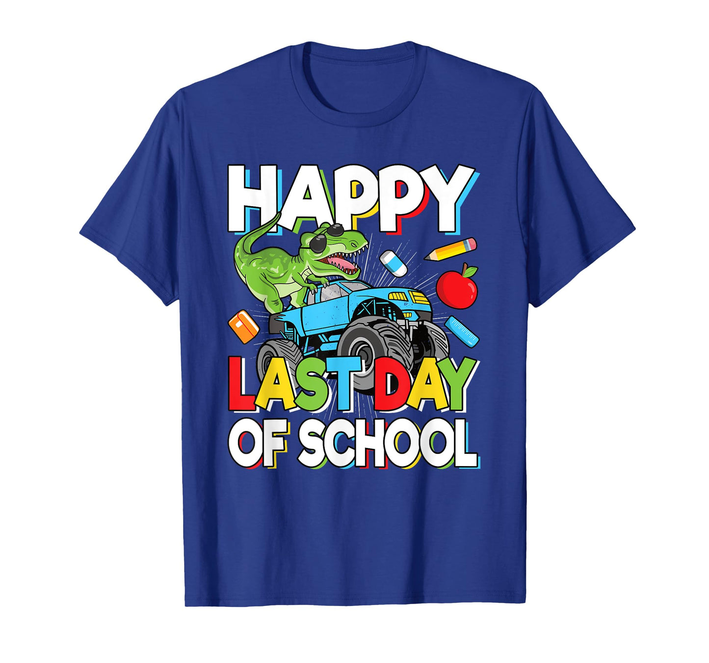 Happy Last Day Of School Student Dinosaur T-Rex Boys Kids T-Shirt