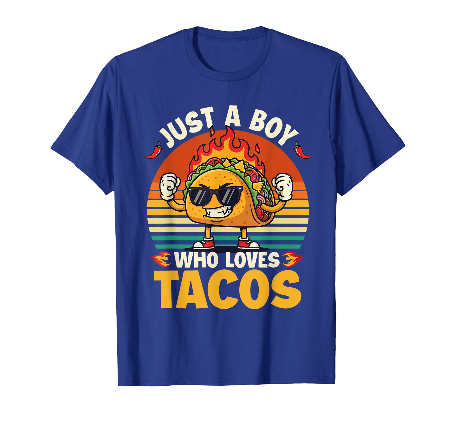 Just A Boy Who Loves Tacos - Taco Lover Cinco de Mayo T-Shirt