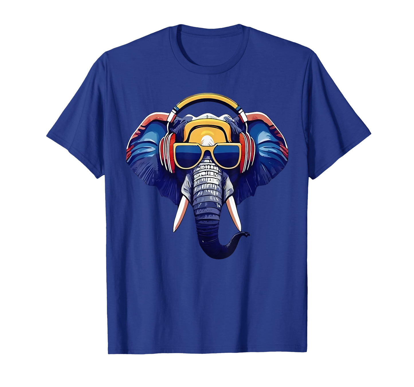 Cool Elephant Wearing Headphones And Sunglass Animal Lover T-Shirt
