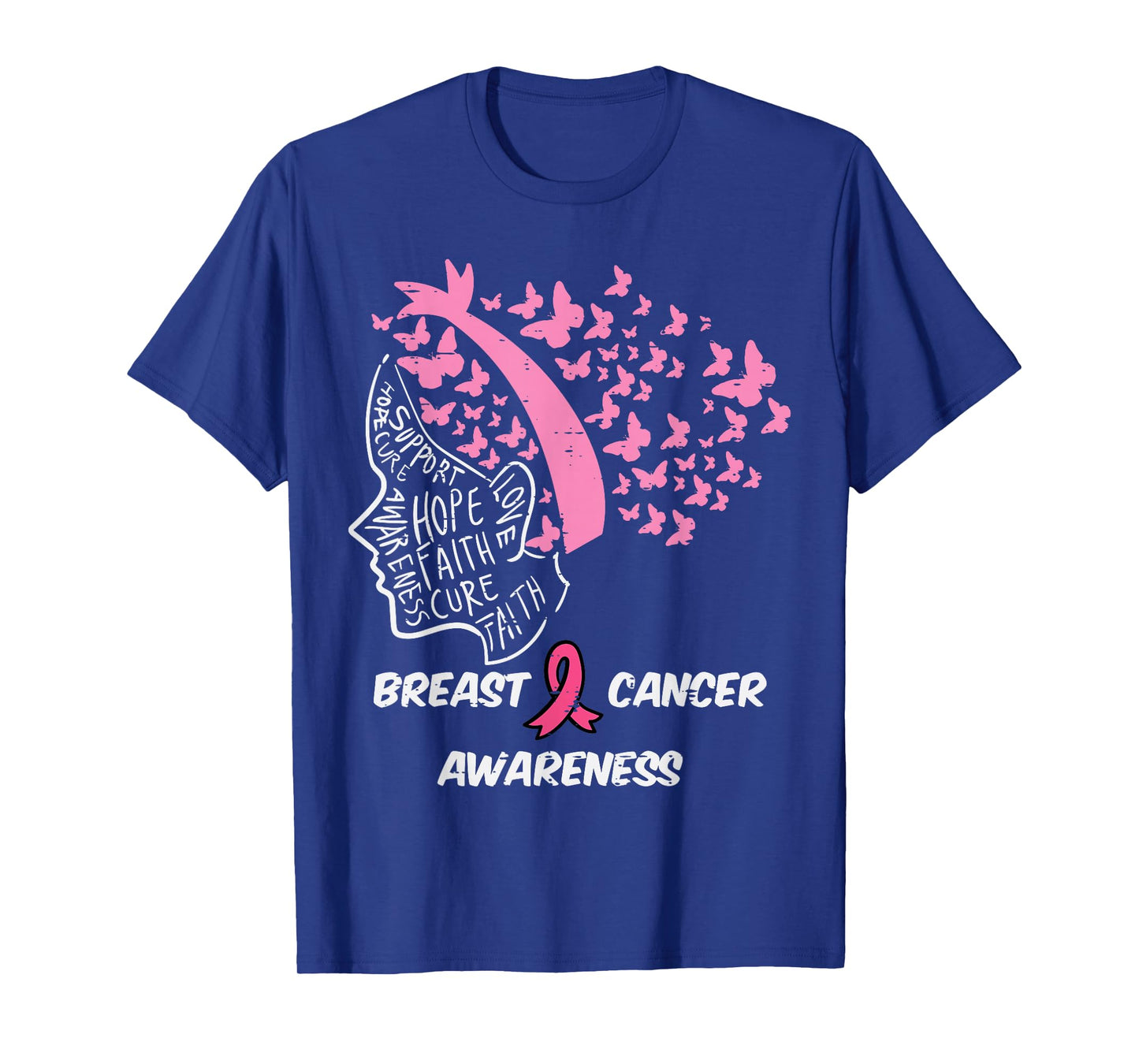 Butterfly Pink Ribbon Woman Breast Cancer Awareness Women T-Shirt